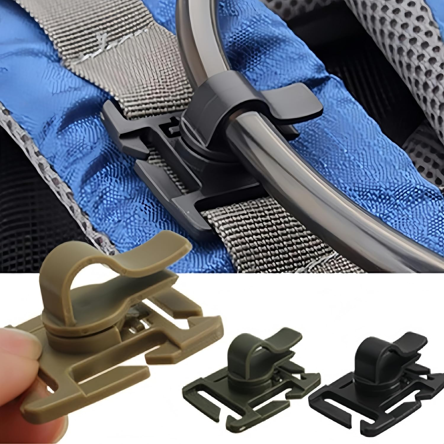 4Pcs Black Water Bladder Tube Clips for Hydration Pack,Universal Hydration Pack Water Bladder Bag Beverage Tube Clip Outdoor Backpack Water Bladder Hose Hose Clip,Camping and Hiking Accessories