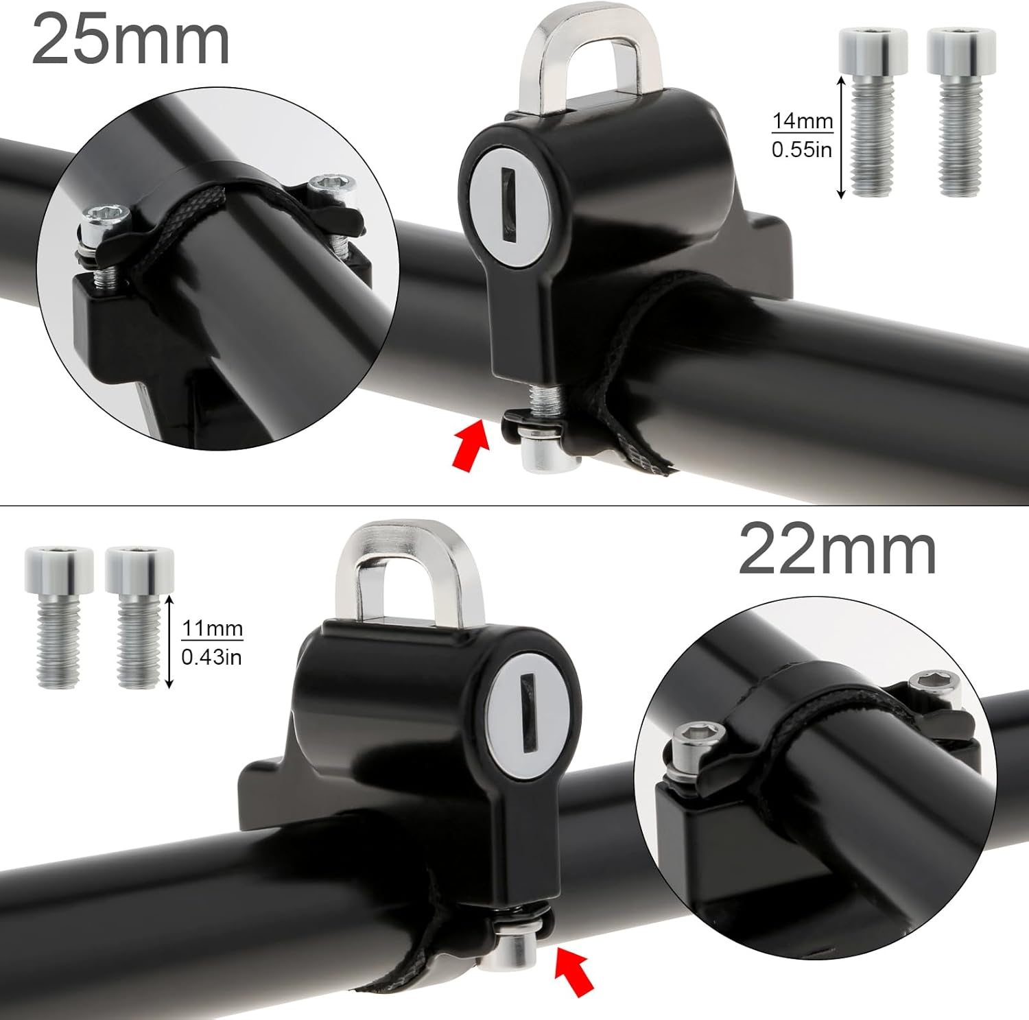 Windance Motorcycle Helmet Lock, Anti-Theft Bike Luggage Lock,Tamper-Proof Helmet Security Lock with 2 Keys for Bicycle Motorbike Scooters image number 2