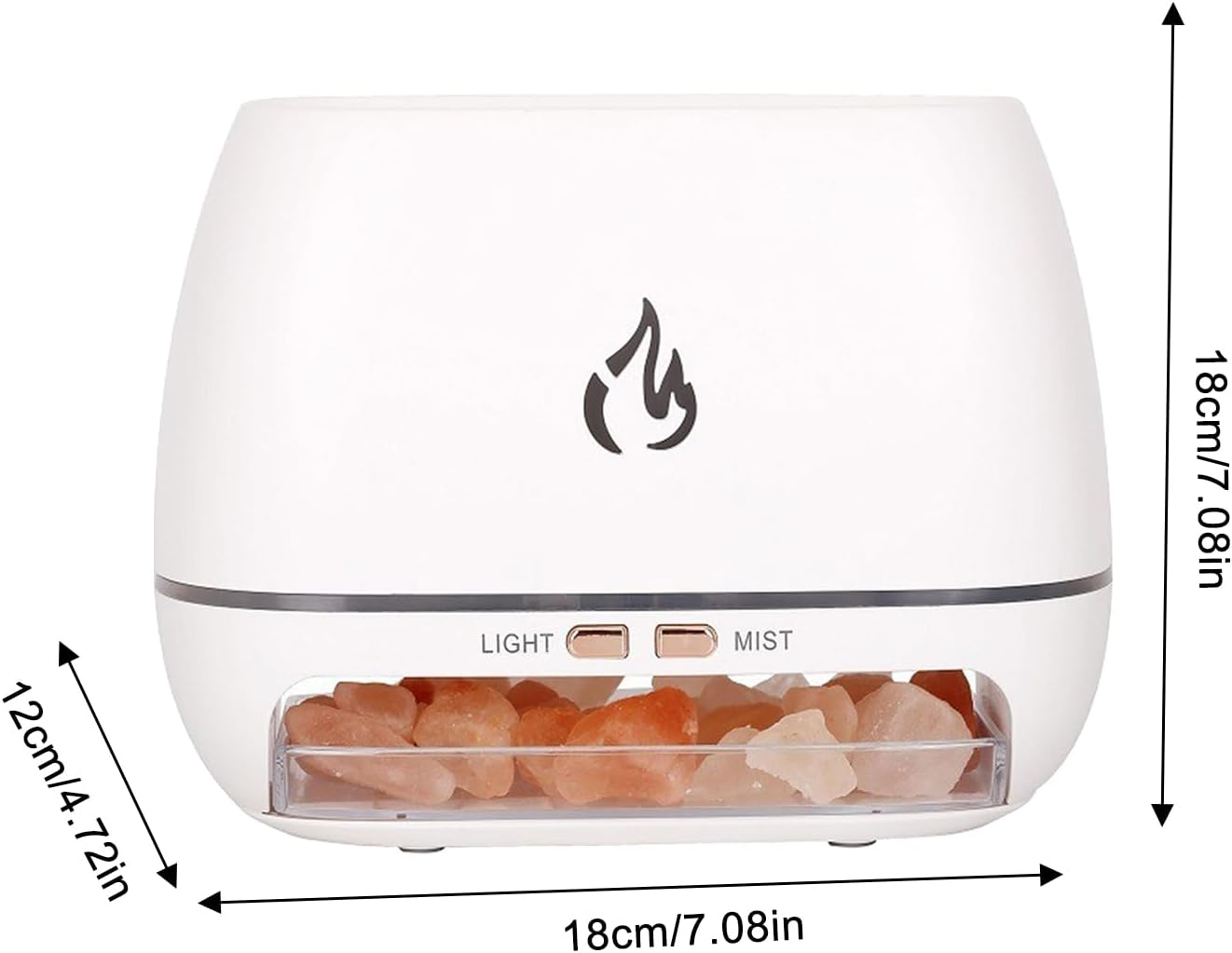 Ultrasonic Diffusers | Salt Stone Fragrance Diffuser | Air Humidifier Fragrance with Light 7 Colours for Car Spa Men Women Room Office Meditation Yoga Studio Studio - White image number 3
