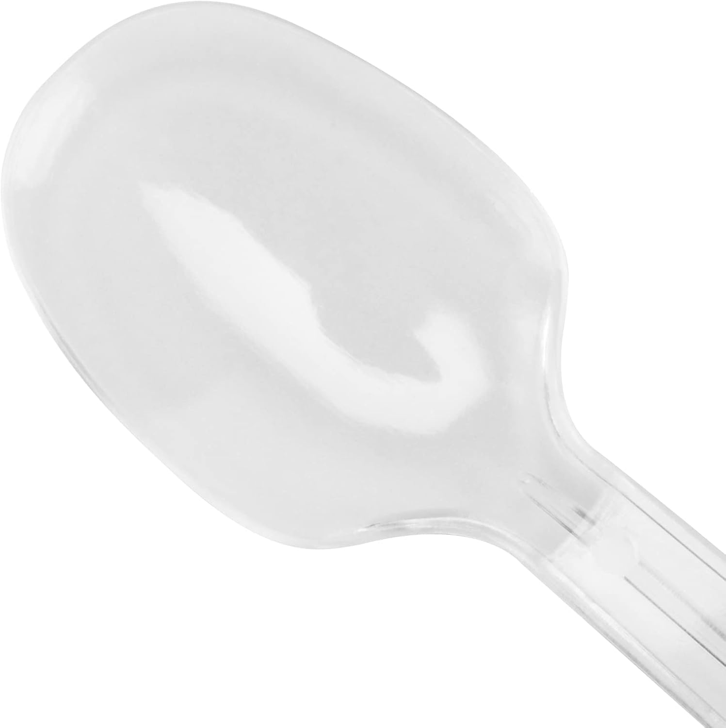 SINJEUN 400 PCS Mini Dessert Spoons, 10Cm Clear Plastic Lightweight Reusable Teaspoons for Party, New Year, Dessert House image number 4
