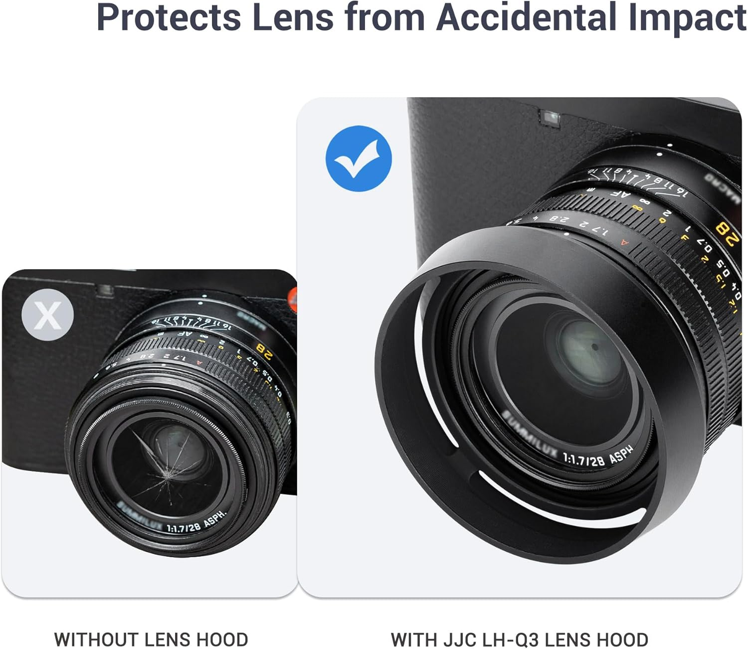 JJC Aluminium Alloy Lens Hood for Leica Q3 Q2 Q Camera Lens, Black, Standard, Aluminum Alloy with Lens Cap Protection image number 3