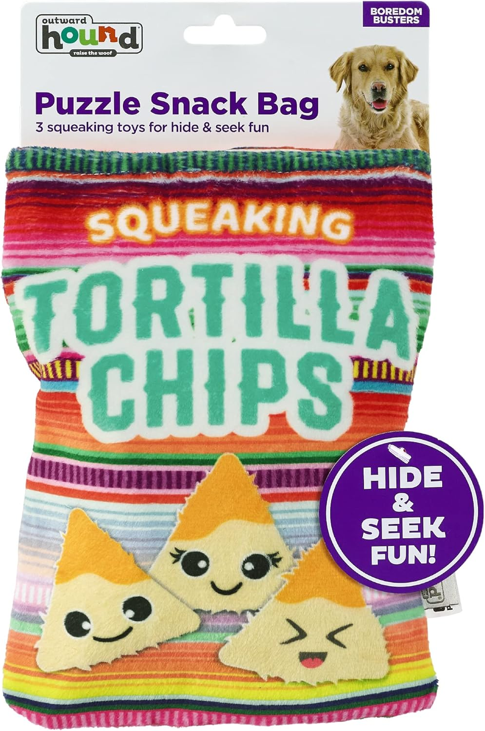 Outward Hound Snack Bag Tortilla Chips Puzzle Squeaky Dog Toys image number 1