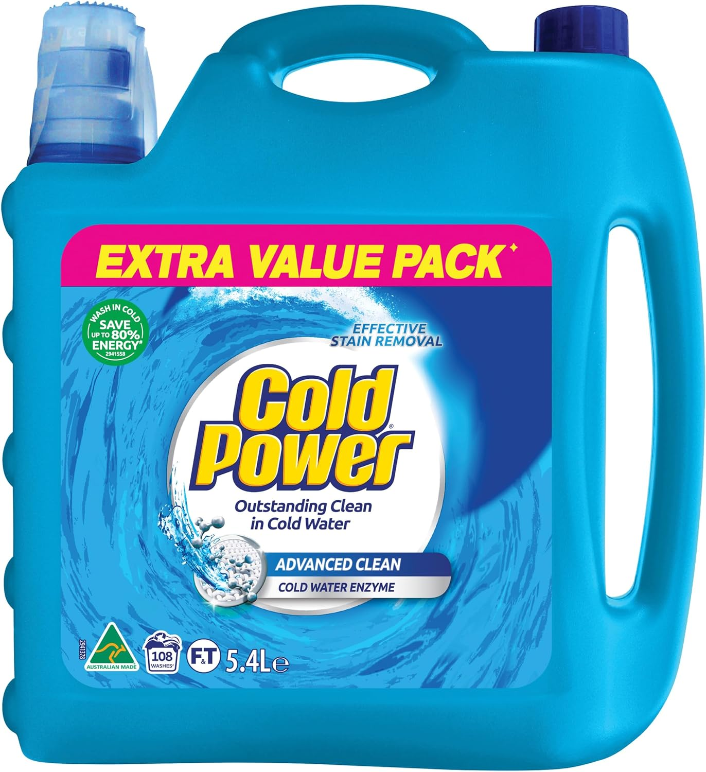 Cold Power Advanced Clean Liquid Laundry Detergent 5.4L image number 1