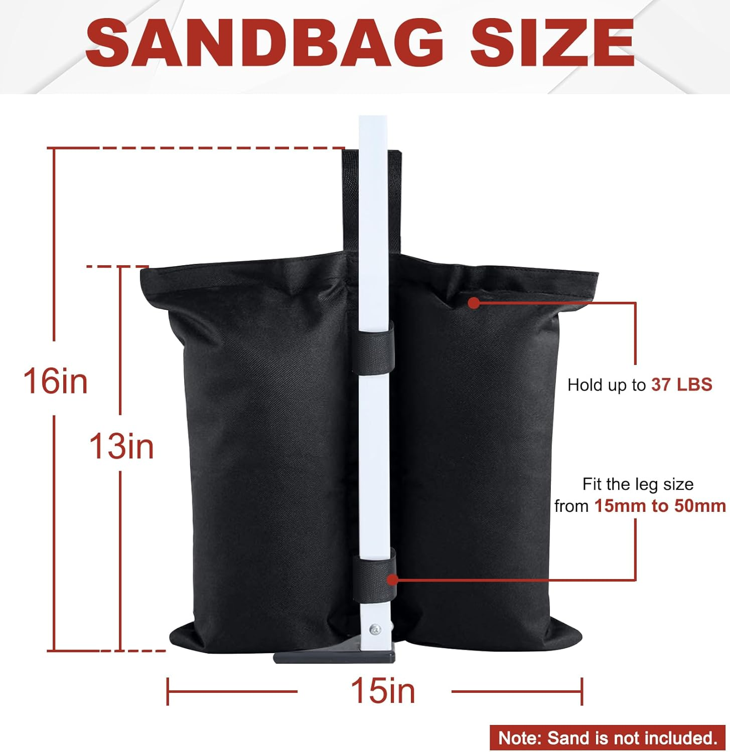 ABCCANOPY Outdoor Gazebo Weight Bags for Instant Pop up Folding Marquee Party Stall Tent Leg Weights,Gazebo Sand Bags 4Pcs-Pack image number 5