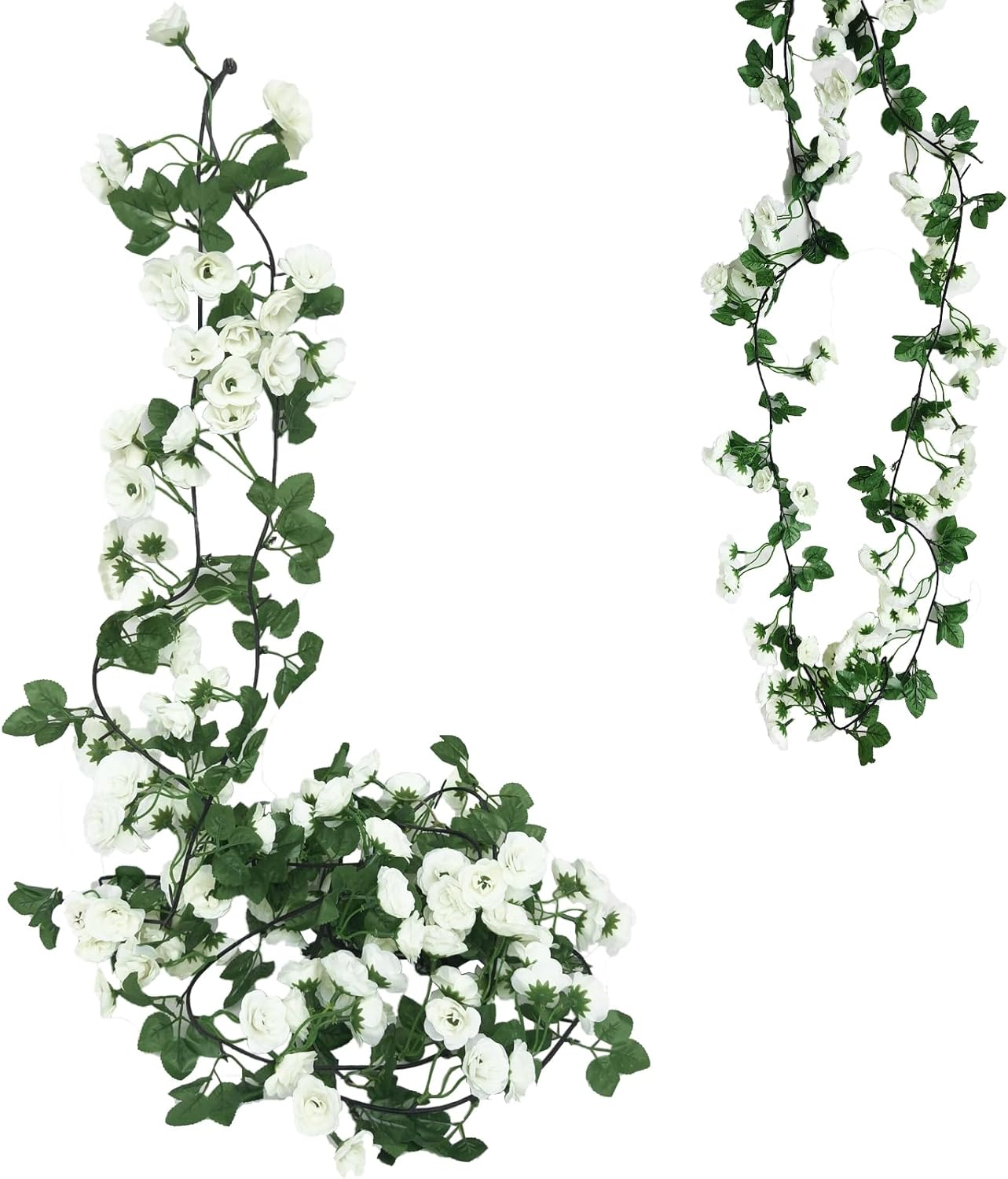 KEAIDUO 2 Pack 6Ft Artificial Fake Rose Garland Vines Hanging Silk Flowers for Outdoor Indoor Wedding Wall Badroom Decoration White image number 5