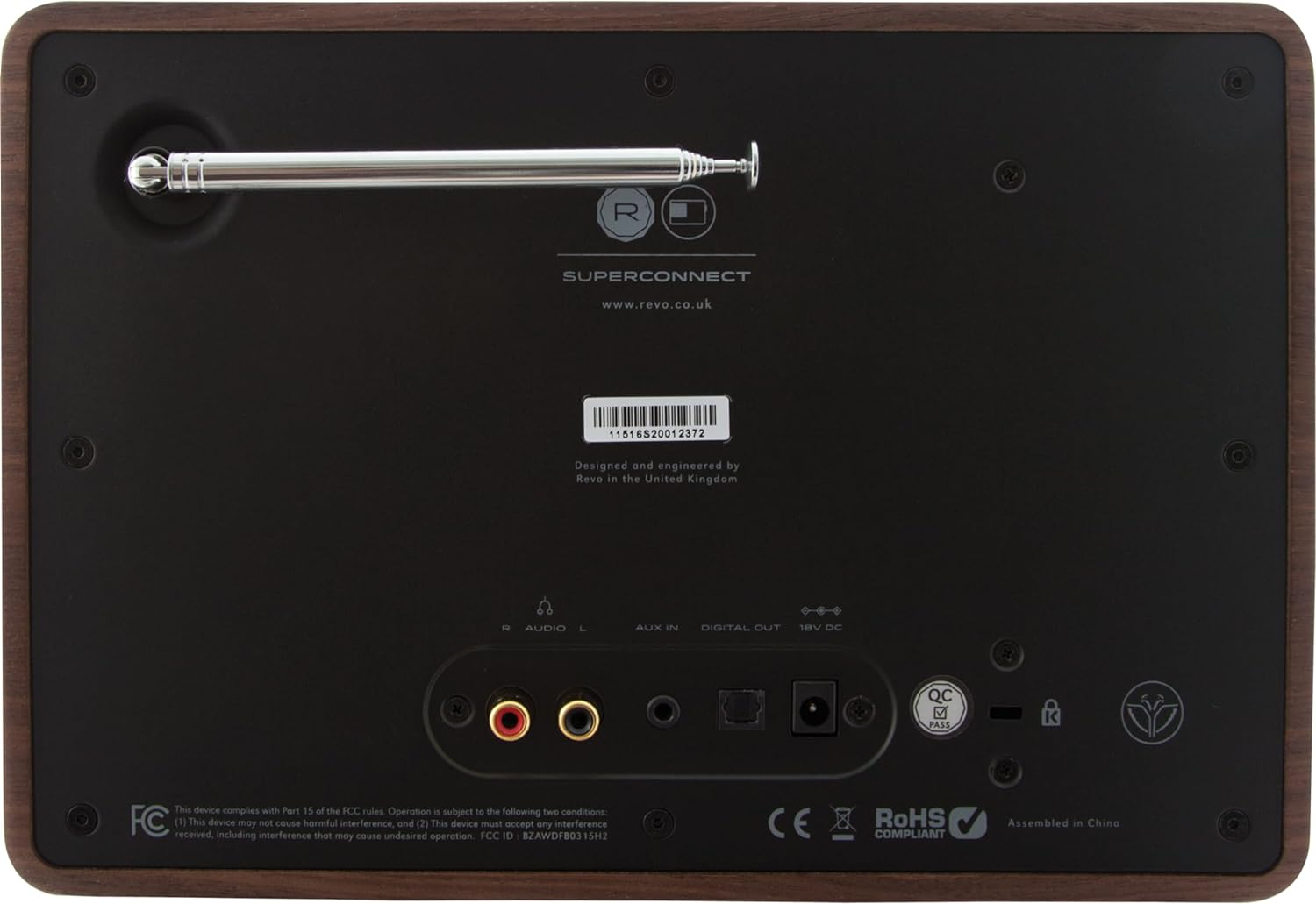 Revo Superconnect - Deluxe Multi-Format Table Radio with DAB/DAB+/FM, Internet Radio, Spotify Connect, DNLA Wireless Streaming, Bluetooth with Aptx & Ios/Android App Control - Walnut/Black image number 1