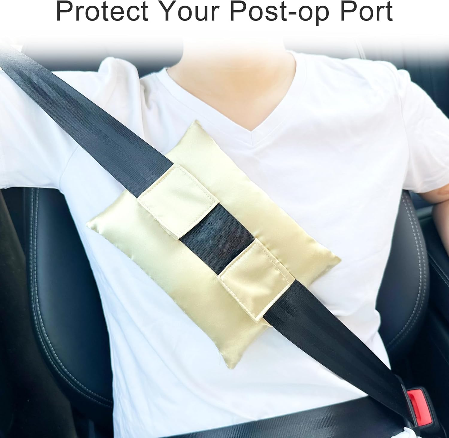 Silky Satin Port Pillow Heart Surgery Pillows for Chemo Port after Open Heart Surgery Recovery Gifts Bypass Pacemaker Must Haves Protector Smooth Cooling Cushion Champagne - Cute Flower image number 6