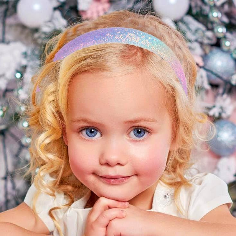 Fashband Girls Headbands Sequins Hair Band Sparkly Hair Hoop for Children Teens Daily Wearing Gift Party Decoration (Pink) image number 6