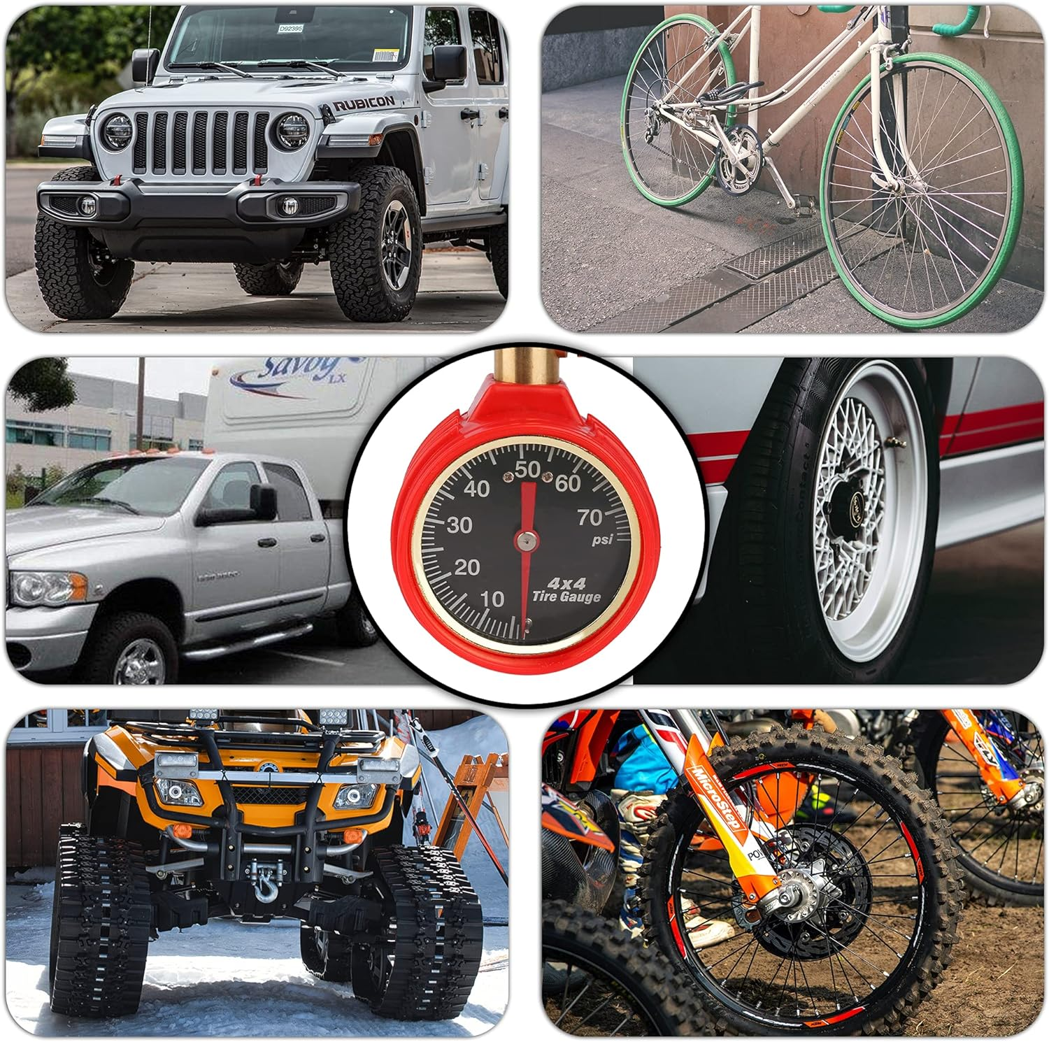 Tyre Pressure Gauge 4Wd Tyre Deflator Kit 0-75PSI 4X4 Air Deflators with Pressure Gauge Valve Tool for Automotive, Motorcycle, Bicycle, Truck, ATV, UTV image number 4