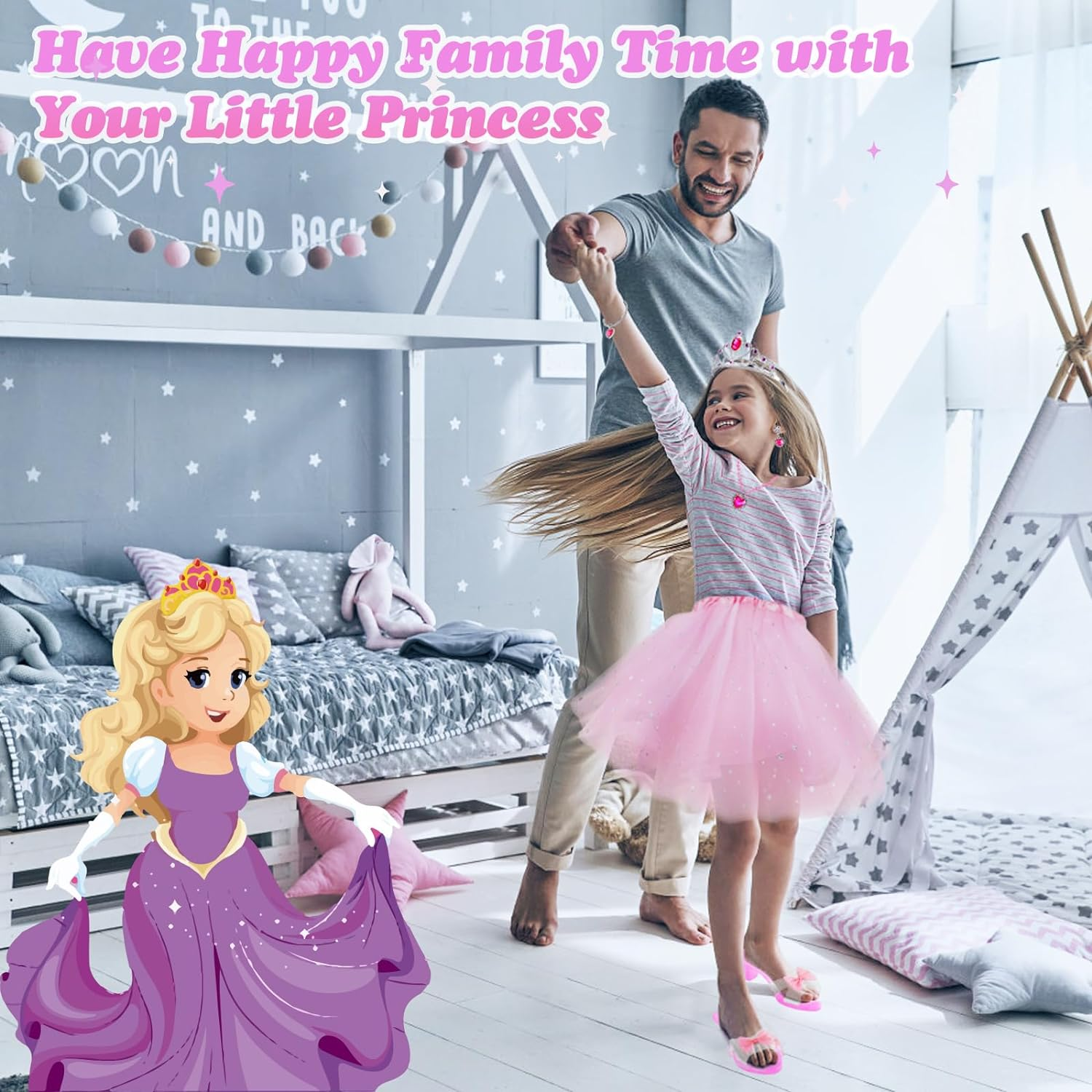 PELOSTA Princess Dress up Toys & Toddler Jewelry Boutique Kit,Princess Costumes Set of Color Skirts,Shoes,Crowns,Princess Accessories,Girls Pretend Role Play Party Favor,3 4 5 6 7 Year Old Girls Gift