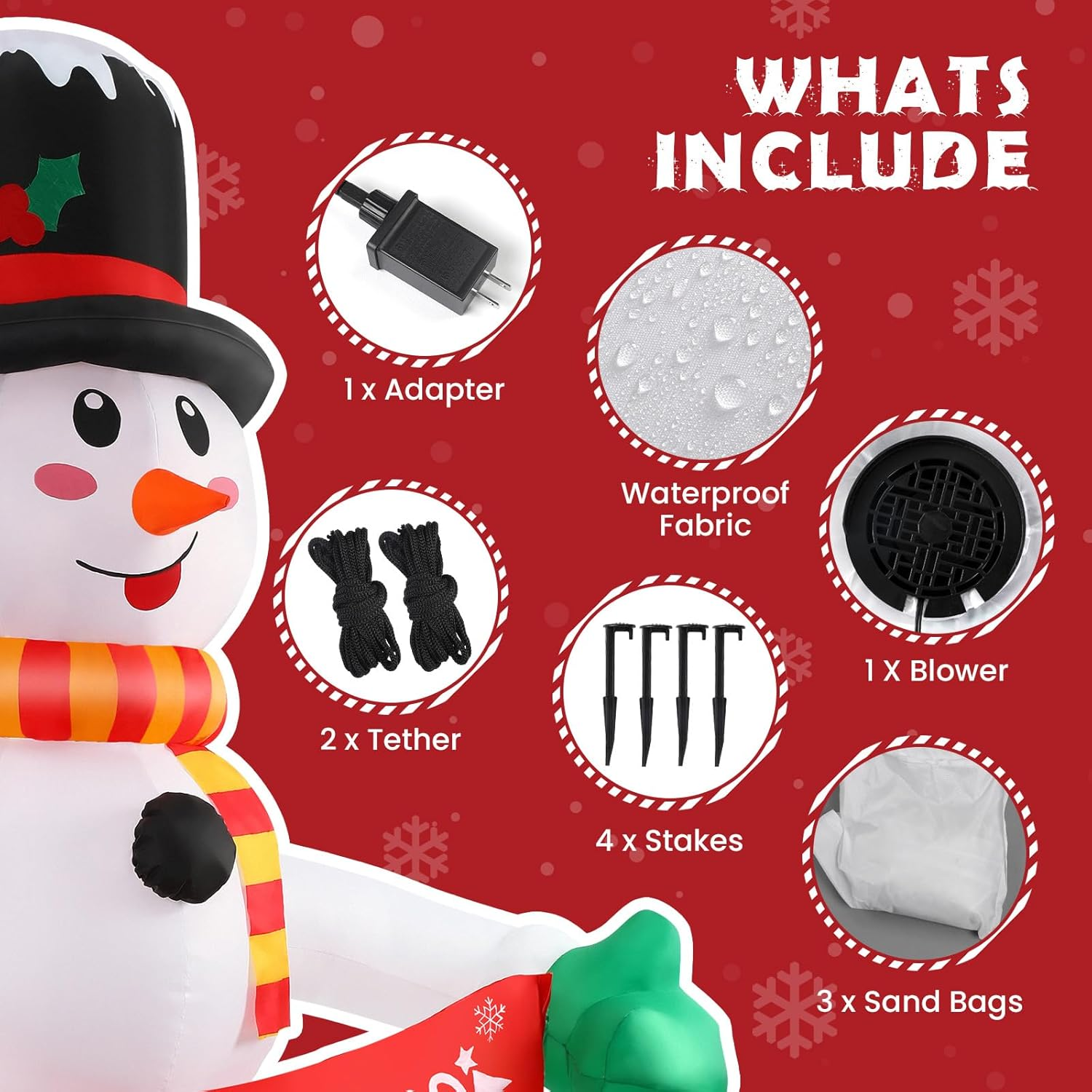 Alupssuc 2.1M Inflatable Christmas Snowman Nativity Scene Outdoor Decorations with LED Lights Blow up for Indoor Holiday Party Garden Lawn Xmas Decor 7FT image number 2