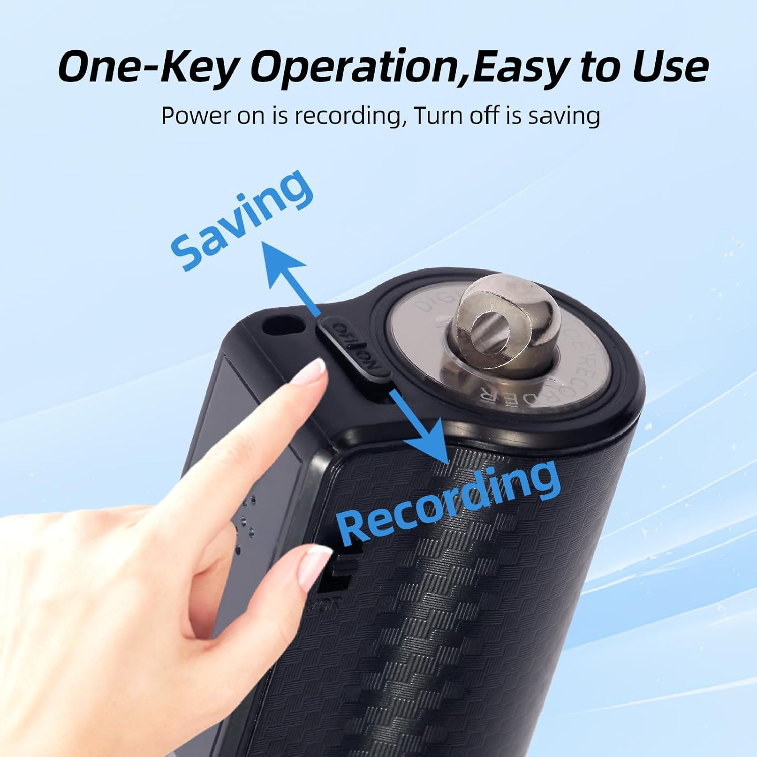 128GB Magnetic Digital Voice Recorder with LED Display, 25Days Continuous Recording Device with AI Triple Noise Reduction, Voice Activated Audio Recorder with Playback for Meetings/Lectures/Interviews image number 6