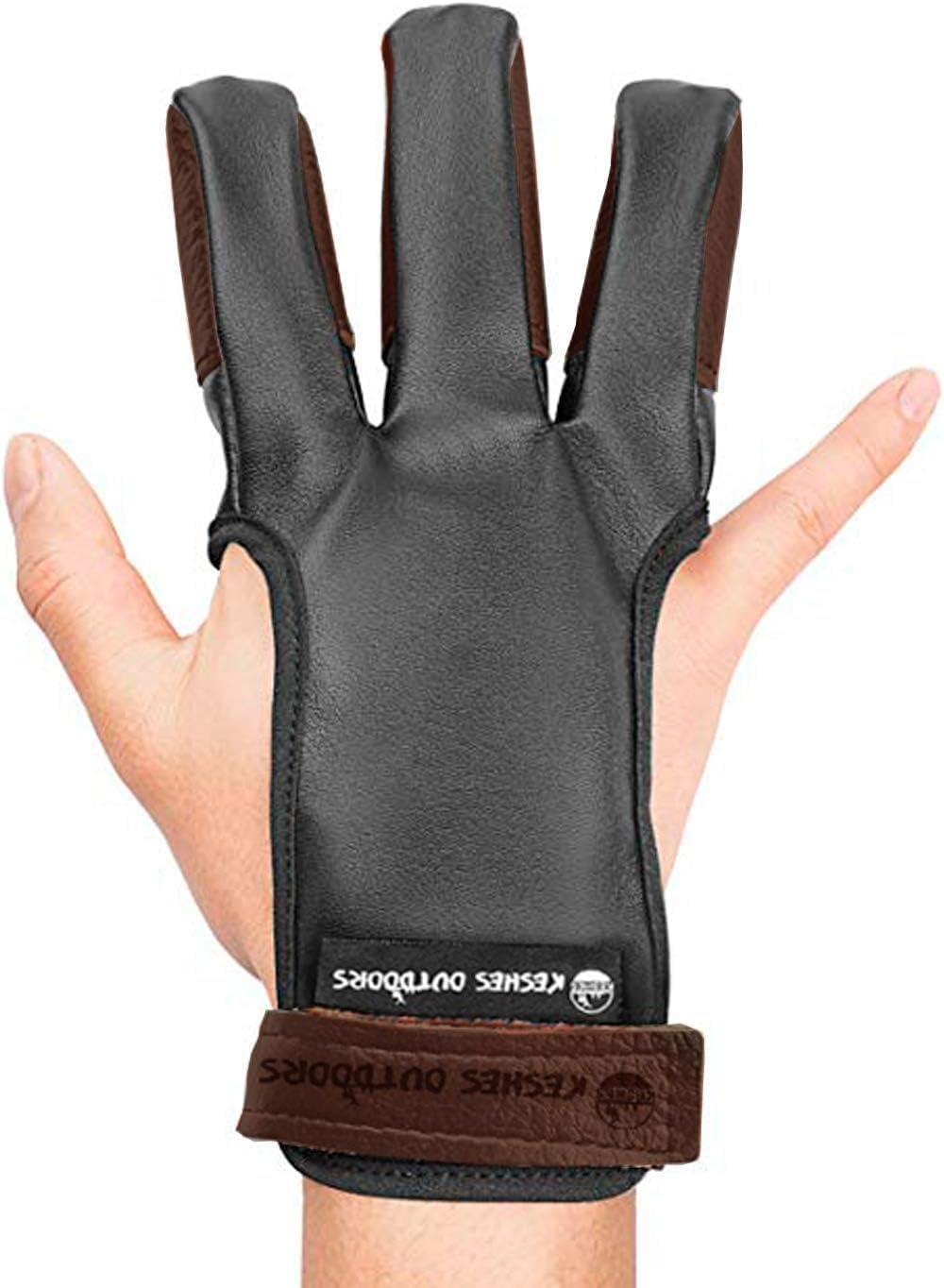KESHES Archery Glove Finger Tab Accessories - Leather Gloves for Recurve & Compound Bow - Three Finger Guard for Men Women & Youth image number 4