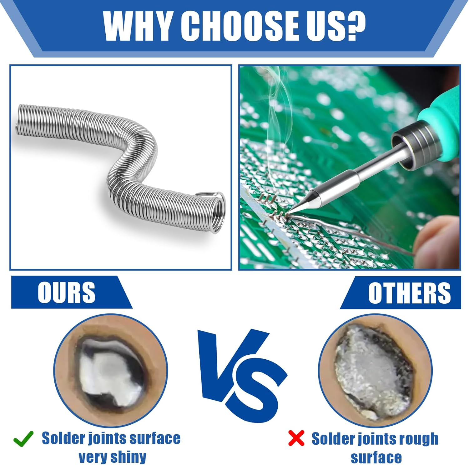 60/40 Solder Wire, 4 PCS Rosin Core Solder, Soldering Wire for Stained Glass, Electrical Soldering, Components Repair (2P 0.8Mm/12G and 2P 1Mm /15G) image number 4