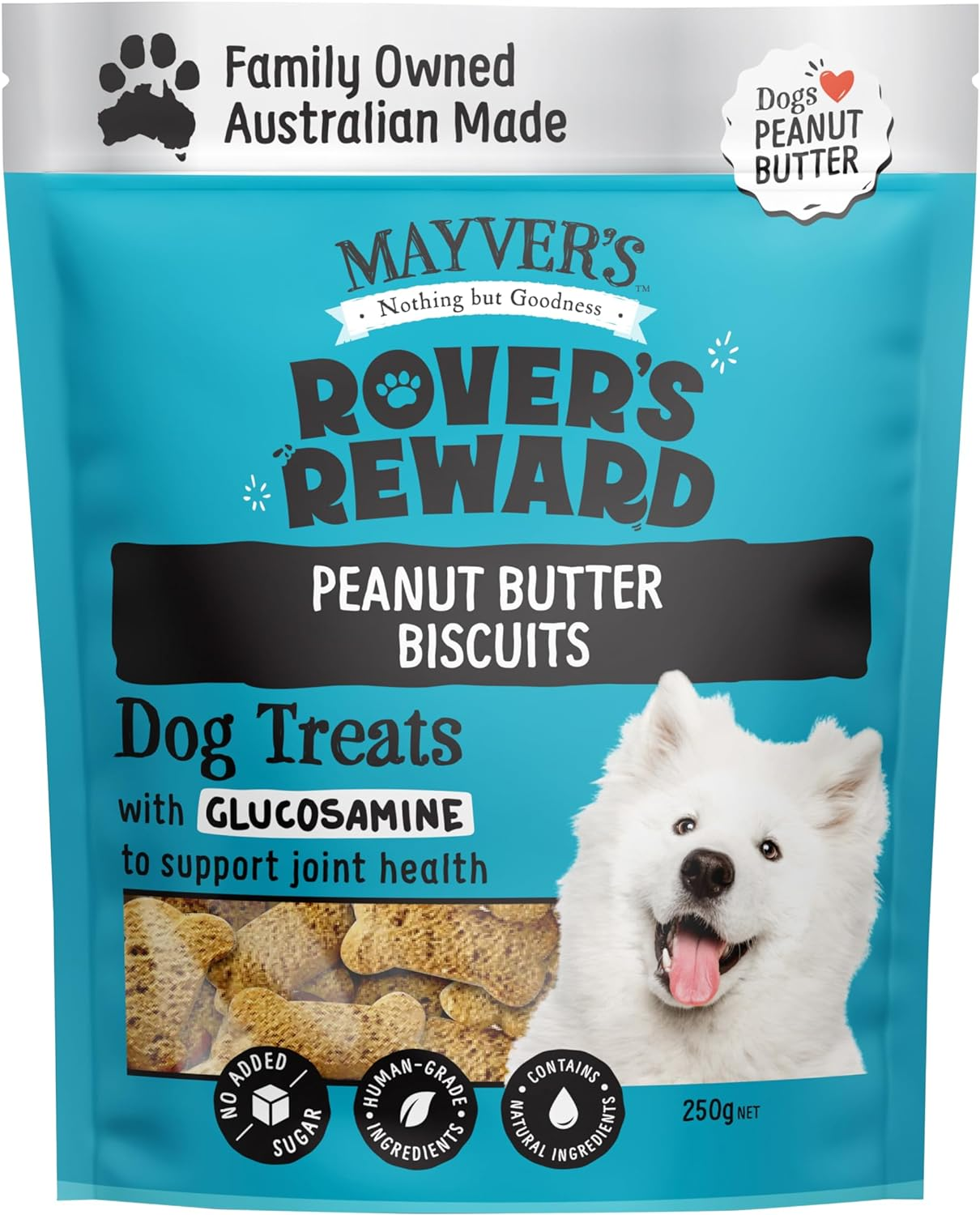 Mayvers Rovers Reward Peanut Butter Biscuits Dog Treat 250 G