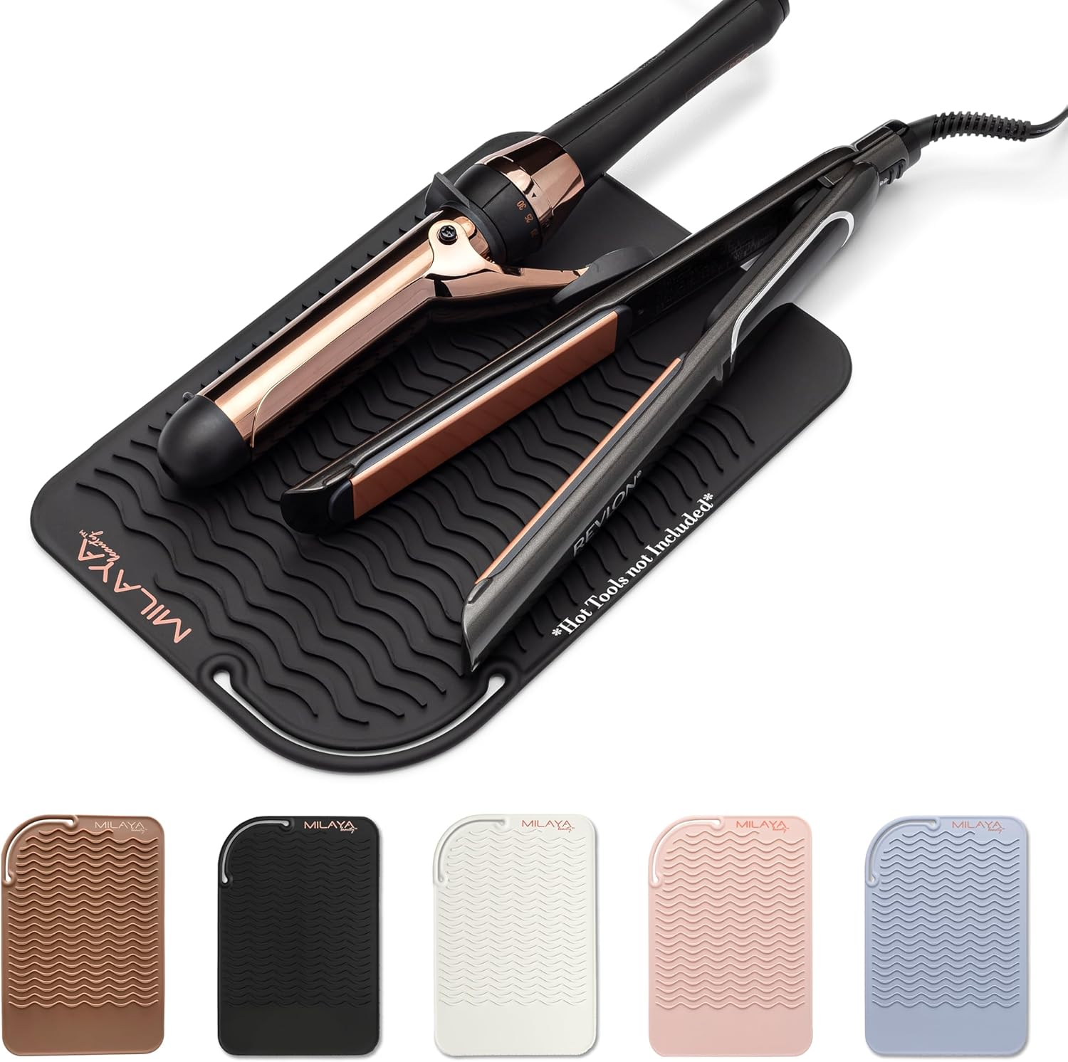 Professional Silicone Heat Resistant Styling Station Mat for All Hair Irons, Curling Iron, Straightener Pad, Iron Flat Hair, Waver, Hair Tools Appliances Hair Dryer Salon Tools Hair Stylist Black