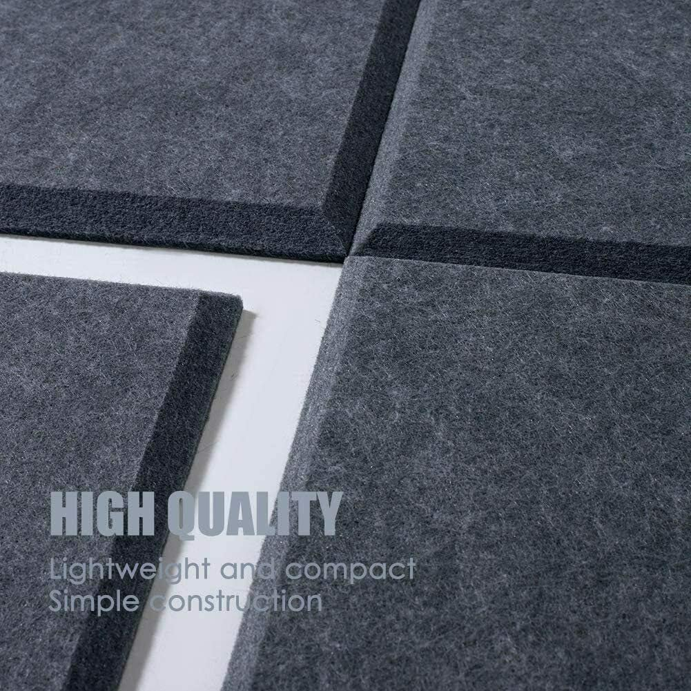 Sound Absorber, 600 X 600 X 9 Mm 8 Pack Upgraded Panels Acoustic Panels Studio Treatment Sound Absorb Insulation Polyester Board for Wall and Ceiling Acoustic Treatment (White) image number 3