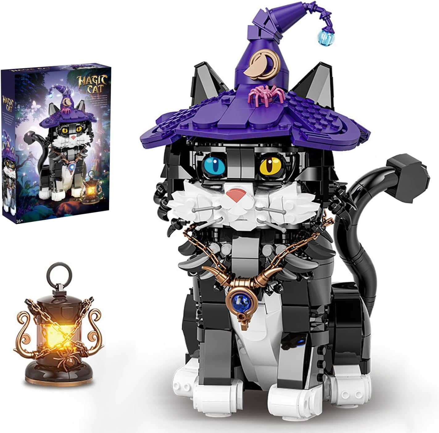 Pasyru Magic Cat Building Blocks Toy Kit, 1128 Pieces Clamping Blocks Modular Toy Model, DIY Creative Architecture Model Kit, Gift for Children and Adults image number 2