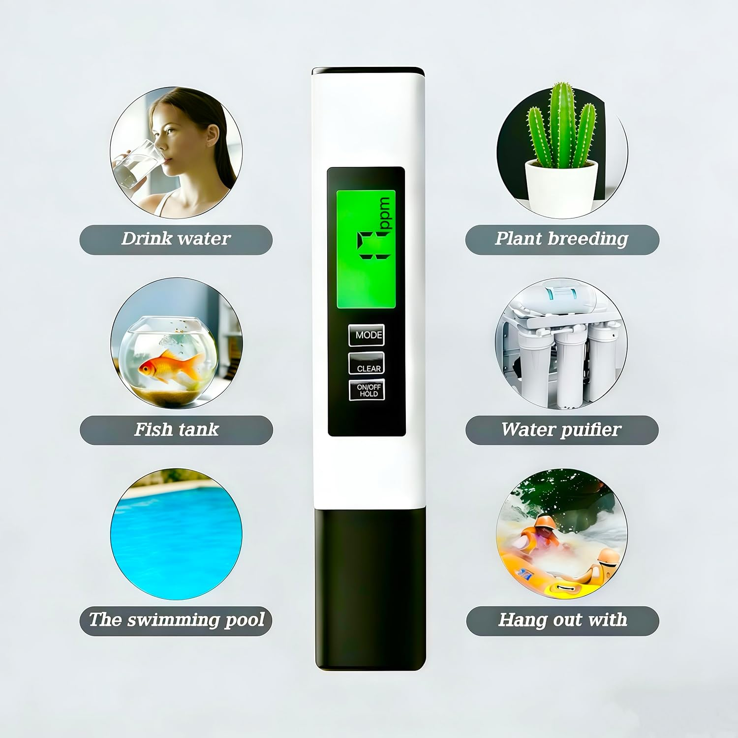 4 in 1 TDS Meter Digital Water Tester, PPM Meter, Accurate and Reliable Digital TDS EC & Temp(&deg;C,&deg;F) Meter, 0-9990PPM LCD Display Water Quality Tester for Drinking Water RO/DI System Aquarium image number 4