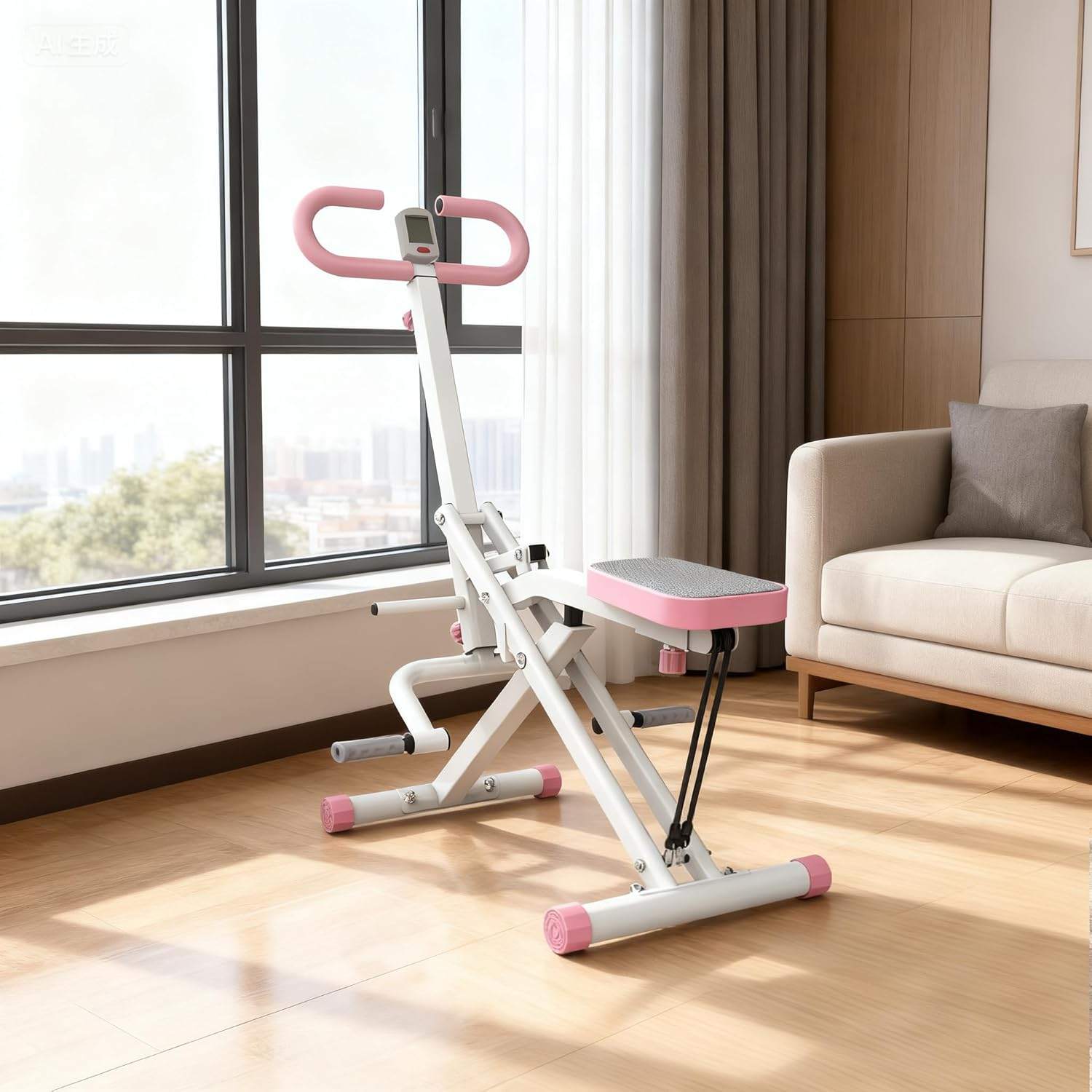 Squat Machine for Home - Exercise Machine with Adjustable Resistance Bands Row-N-Ride Squat Assist Trainer for Glutes & Ab Back Legs Workout image number 3