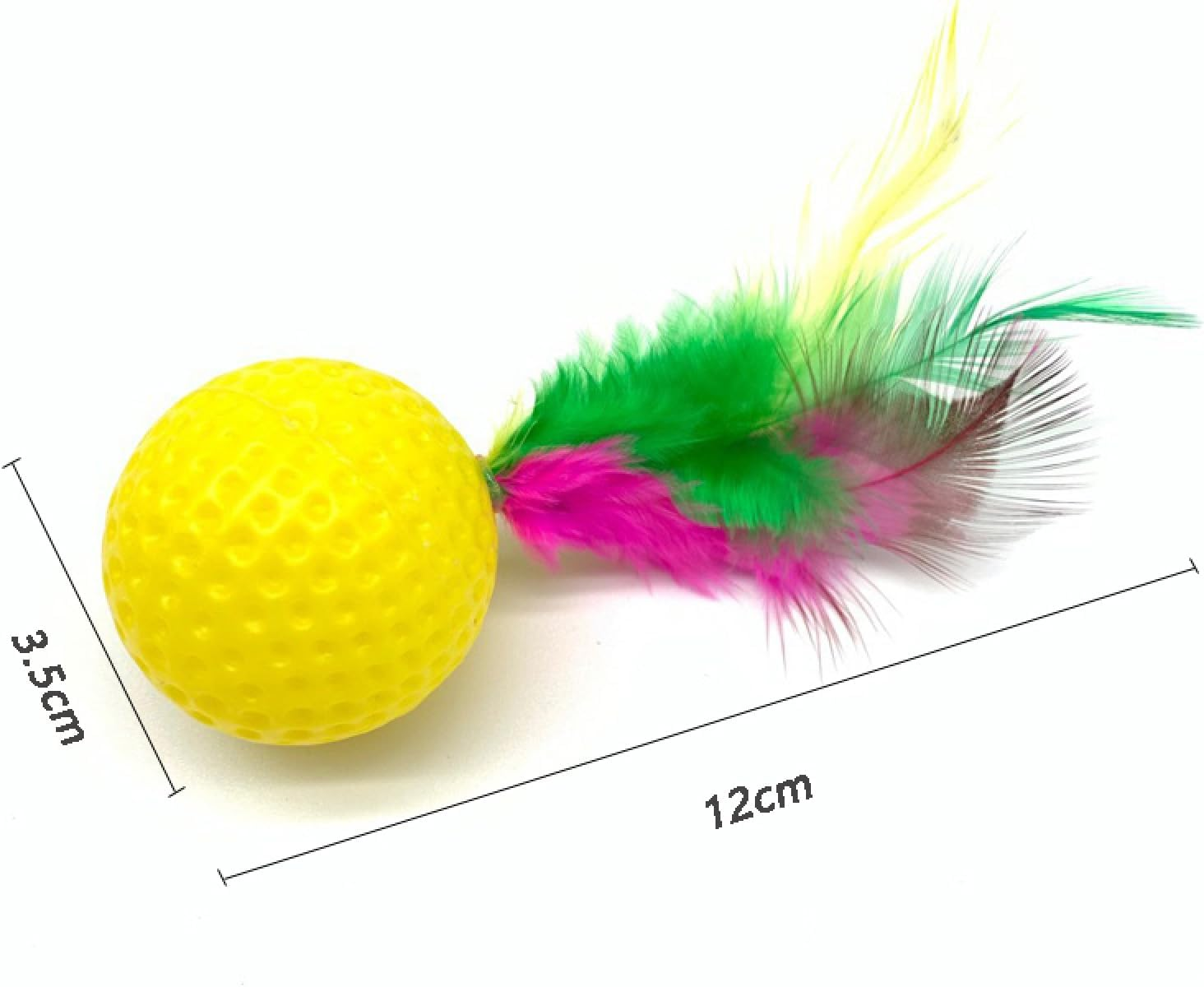 Cat Toys Mixed Plastic Golf Ball with Feather Cat Toy Interactive Kitten Cat Teaser Ball Pet Toy 20Pcs image number 4