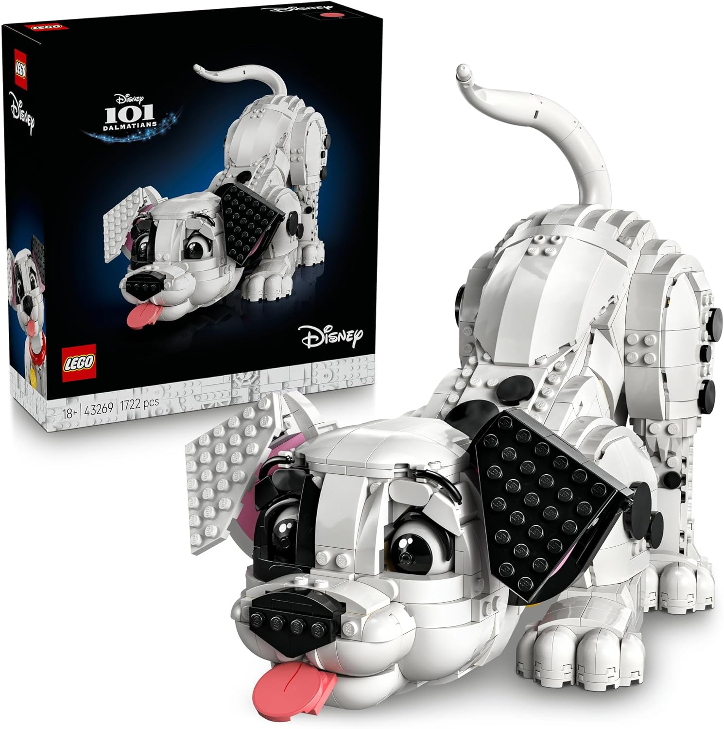 LEGO&reg; Disney 101 Dalmatians Puppy 43269 Nostalgic Toy-Giving Idea for Adults, Collectible Building Set with a Beloved Classic Character That Women, Men and Fans Will Love