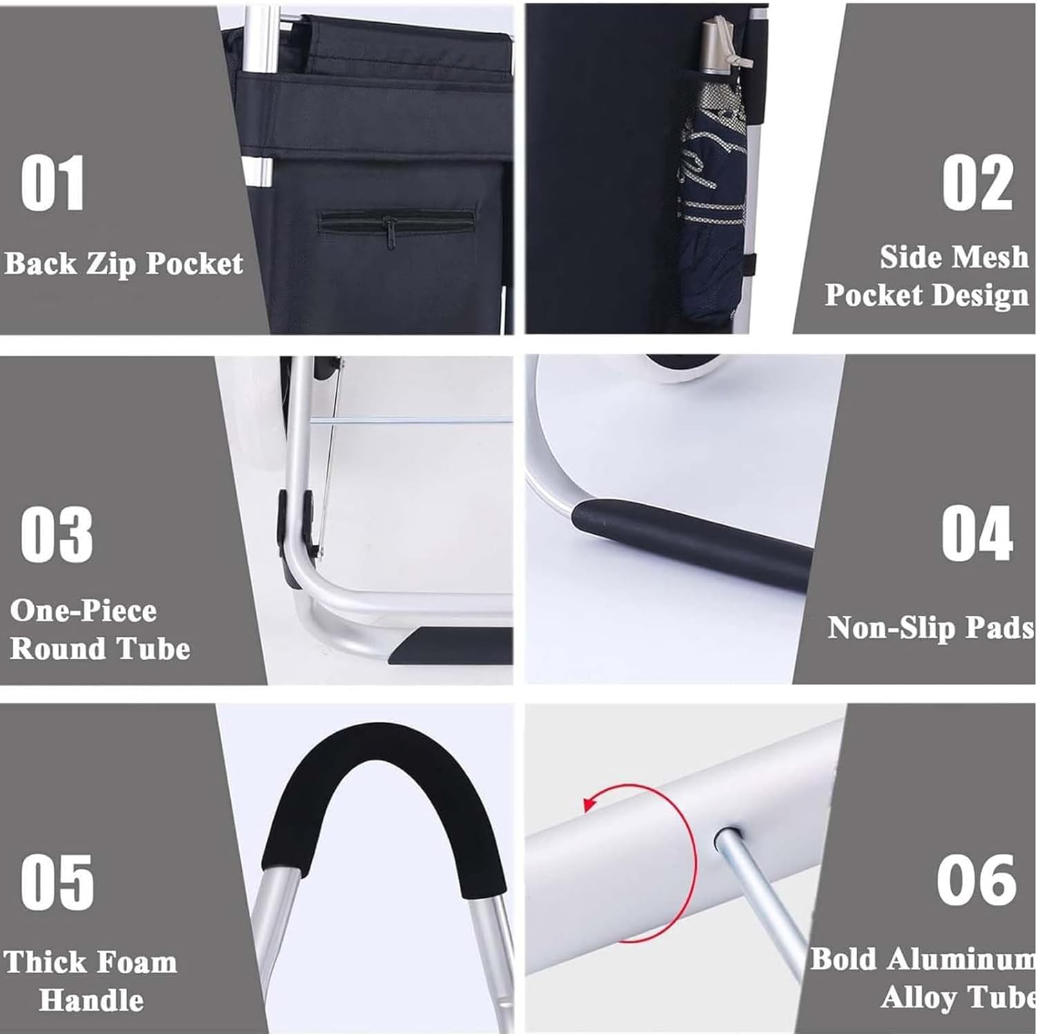 Black Shopping Trolley Cart, Foldable Rolling Dolly with Two Wheels and Removable Bag for Groceries, Shopping, Camping, Laundry, 33 * 28 * 103Cm image number 6