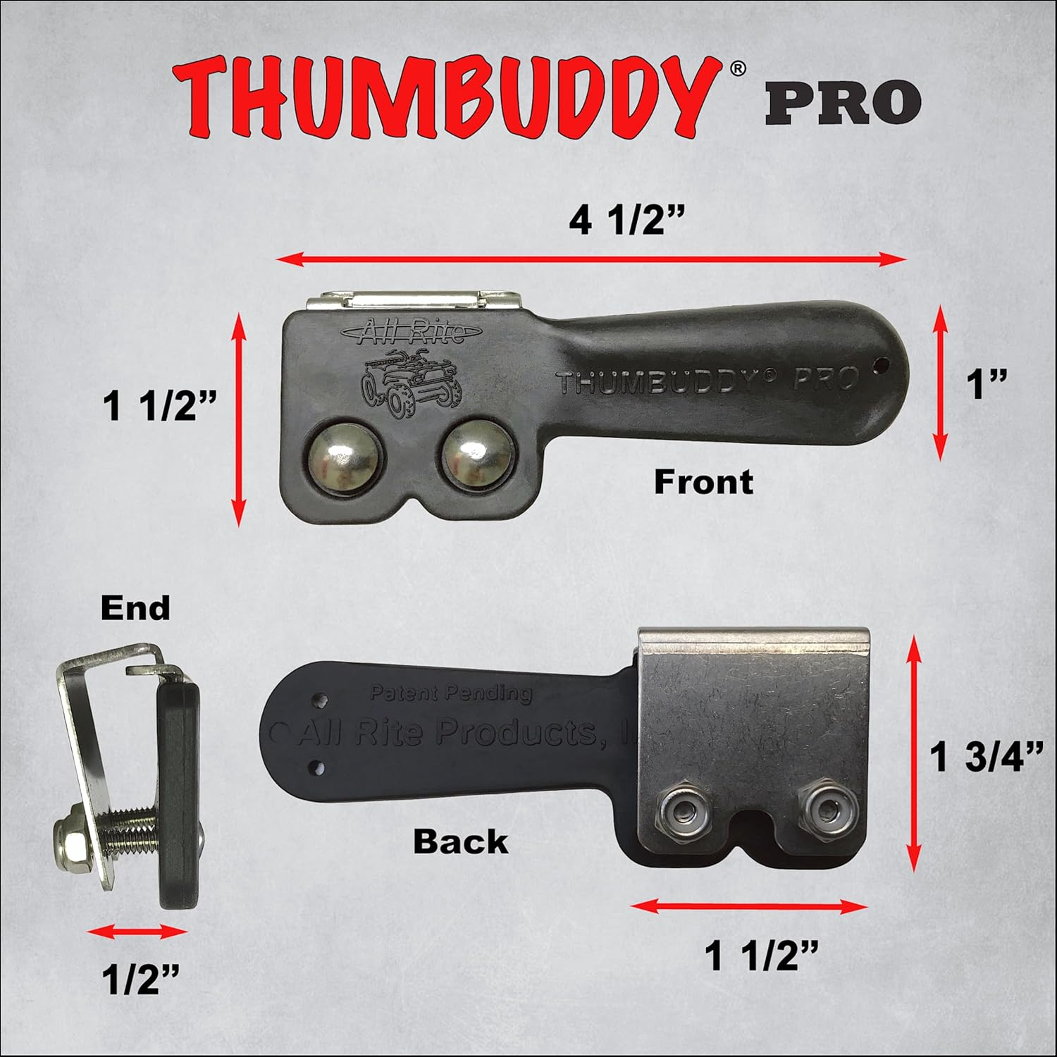 All Rite Products Thumbuddy Pro ATV Throttle Extender - TB2 image number 1