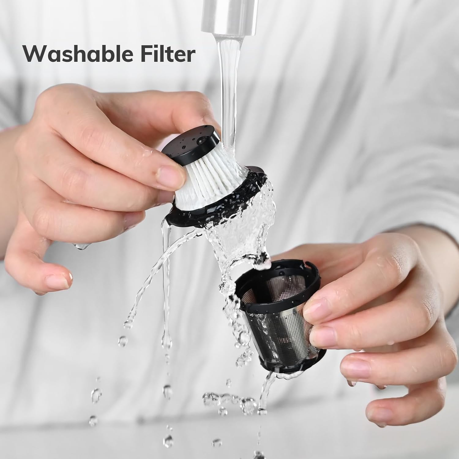 MIUI Handheld Vacuum Cleaner 10000PA Cordless Handheld Vacuum Brushless Motor Blow & Suction 2 in 1 Mini Hand Held Vacuum with Type-C Fast Charging 0.8Lb Light Weight for Car,Home,Office, Pet, White image number 2