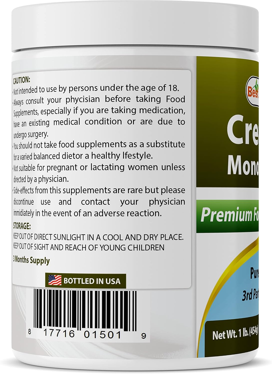 Best Naturals Creatine Monohydrate 1 Lb Powder image number 4