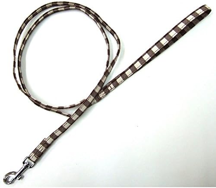 ONS Cotton Check Lead #10 Brown (Cat, Ultra Small Dog) image number 3
