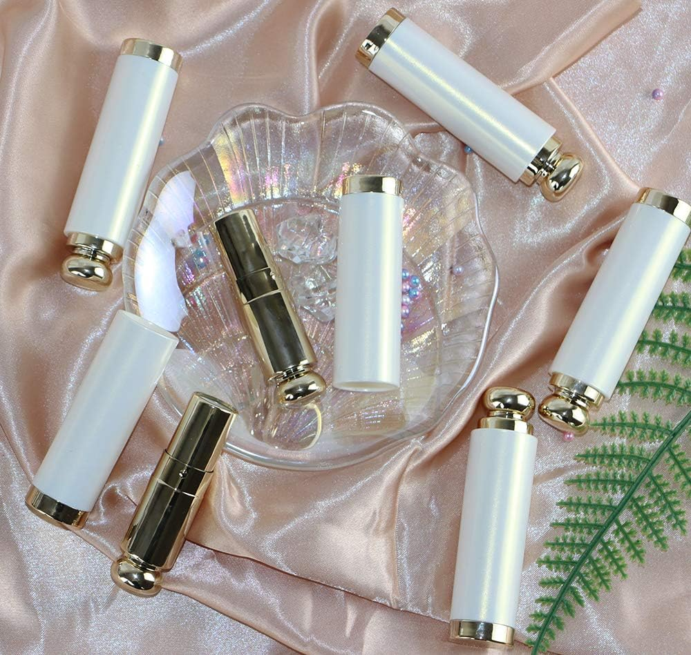 MIYKA 6 Pcs Lipstick Tubes Pearl White Color Lip Balm Containers for Makeup Artwork DIY Cosmetic Daily Life, round Shape (3.5 G) image number 6