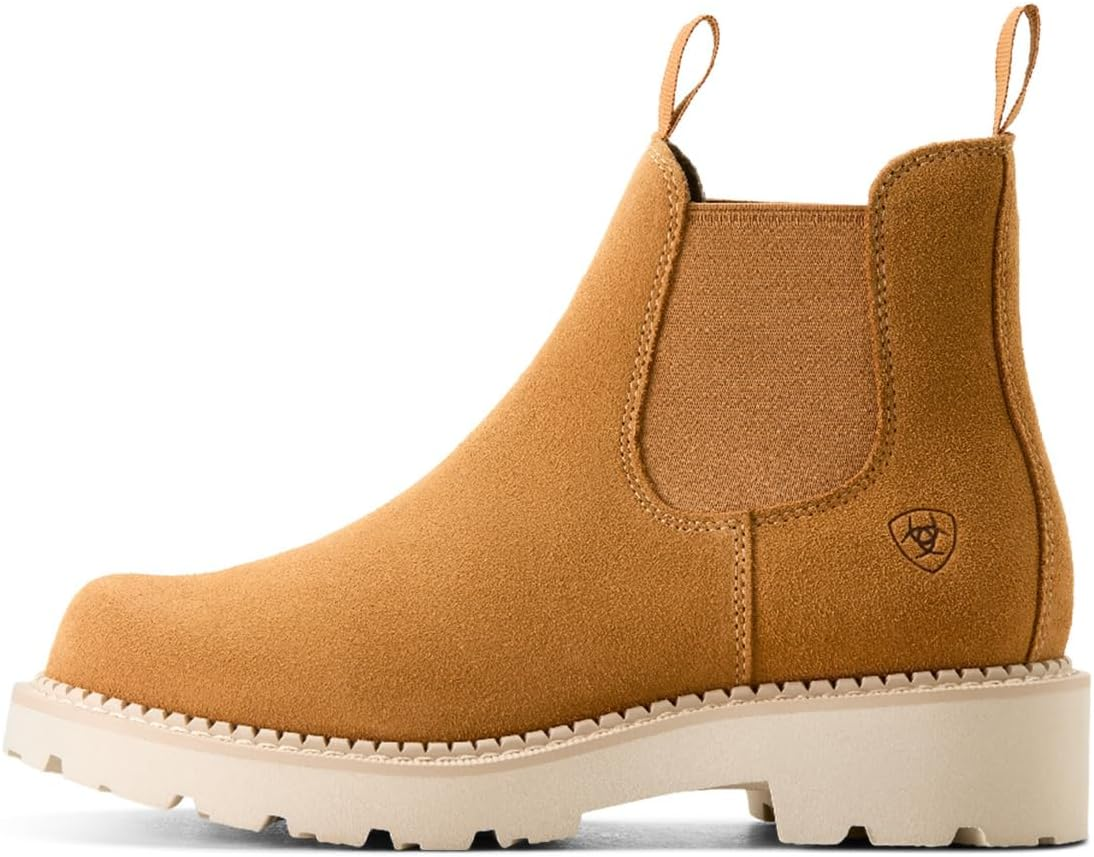 Ariat Womens Fatbaby Twin Gore round Toe Pull on Chelsea Casual Boots Ankle Low Heel 1-2" - Brown, Distressed Natural, 9.5 image number 5