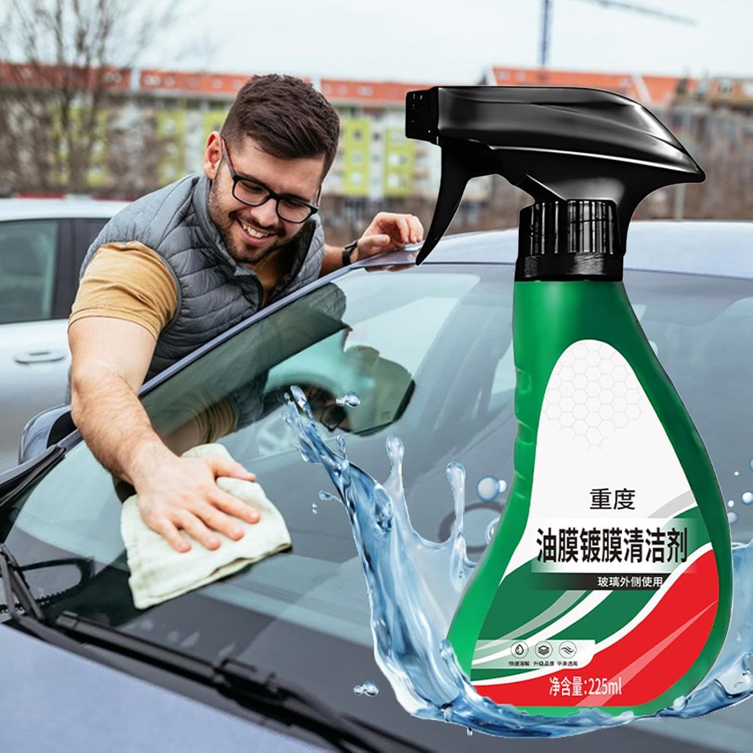 Windshield Oil Film Remover,Auto Glass Scratch Care Polishing Fluid | 225Ml Scratch Repair Coating for Restore Clarity Cleaning Stains Paint Bird Droppings Motorcycle Truck image number 3