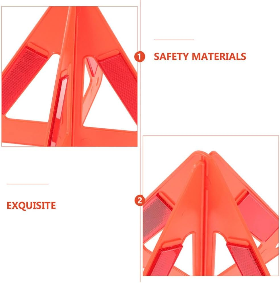 Gatuida Car Road Safety Kit 4Pcs Safety Triangles Reflective Triangle Sign Roadside Reflectors image number 6