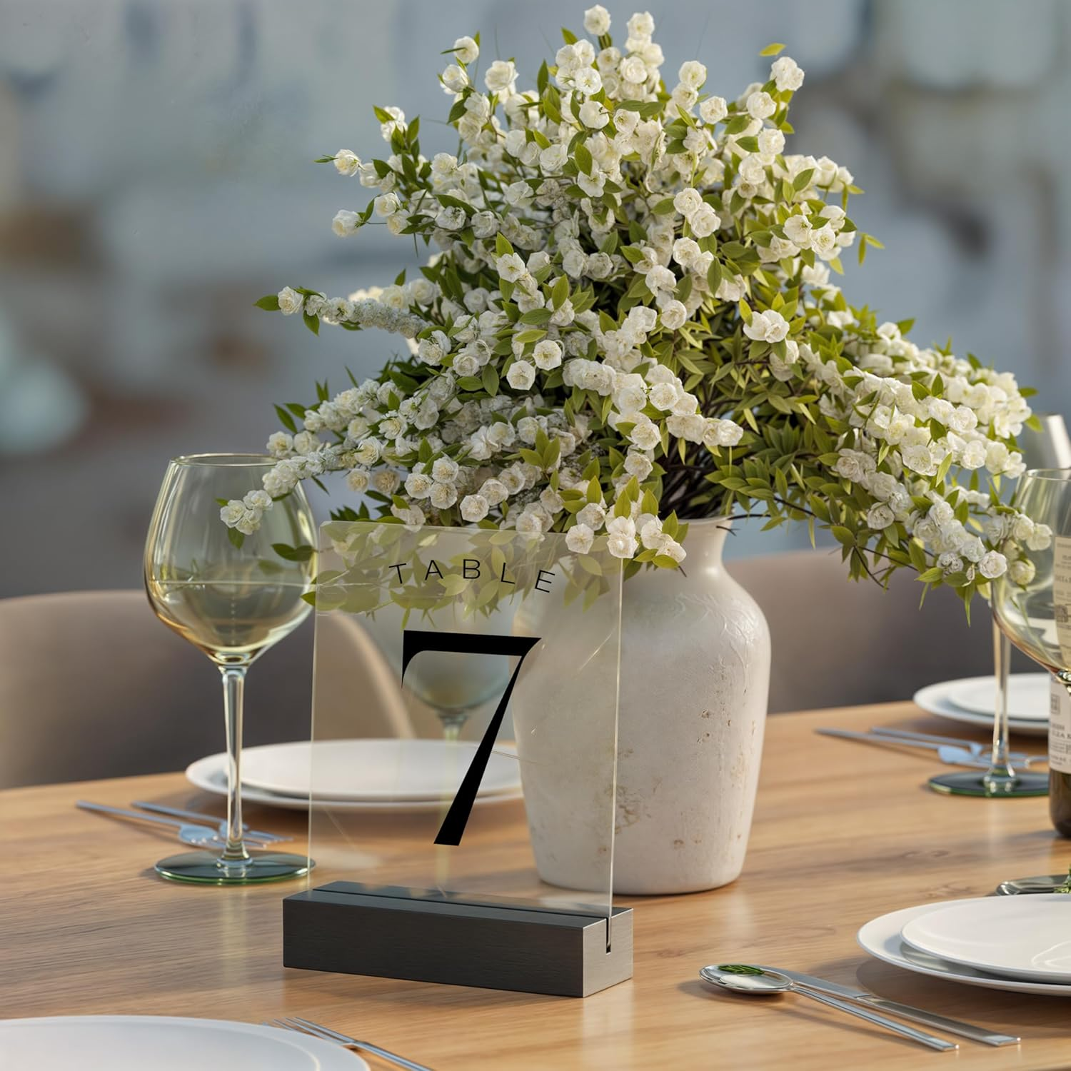 Tidita Place Card Holder 4.7X1.6X1 Acacia Wood-Acrylic Sign Holders - Table Card Display Stands, Perfect for Table Number Signs, Wedding Party Events - Acrylic Sign NOT Included (Pack 20 Black Color) image number 2