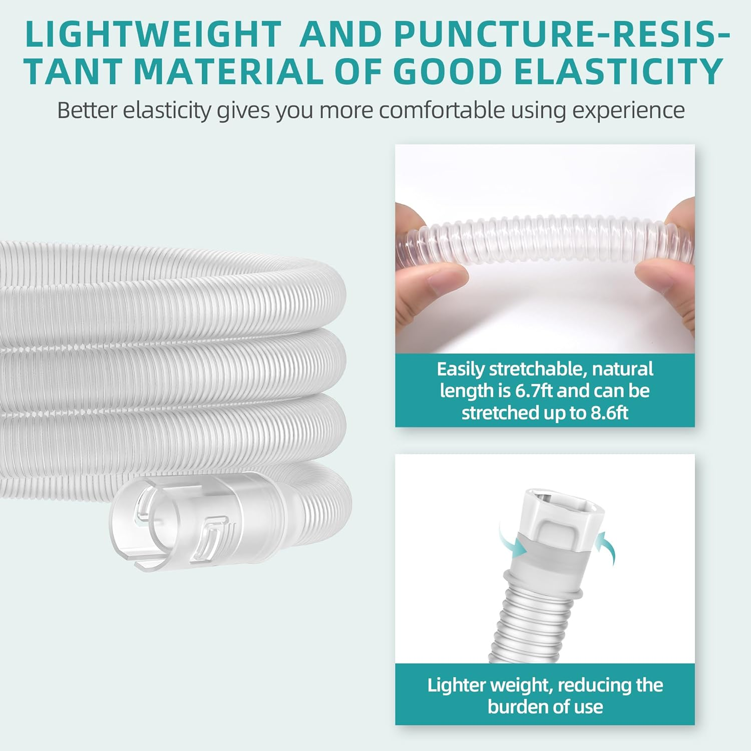 2 Packs Replacement CPAP Hose Compatible with Airmini, 2 Packs Replacement Long Tube, Avoid Leakage and Reduce Noise, Great Value Supplies by Airsmart. image number 3