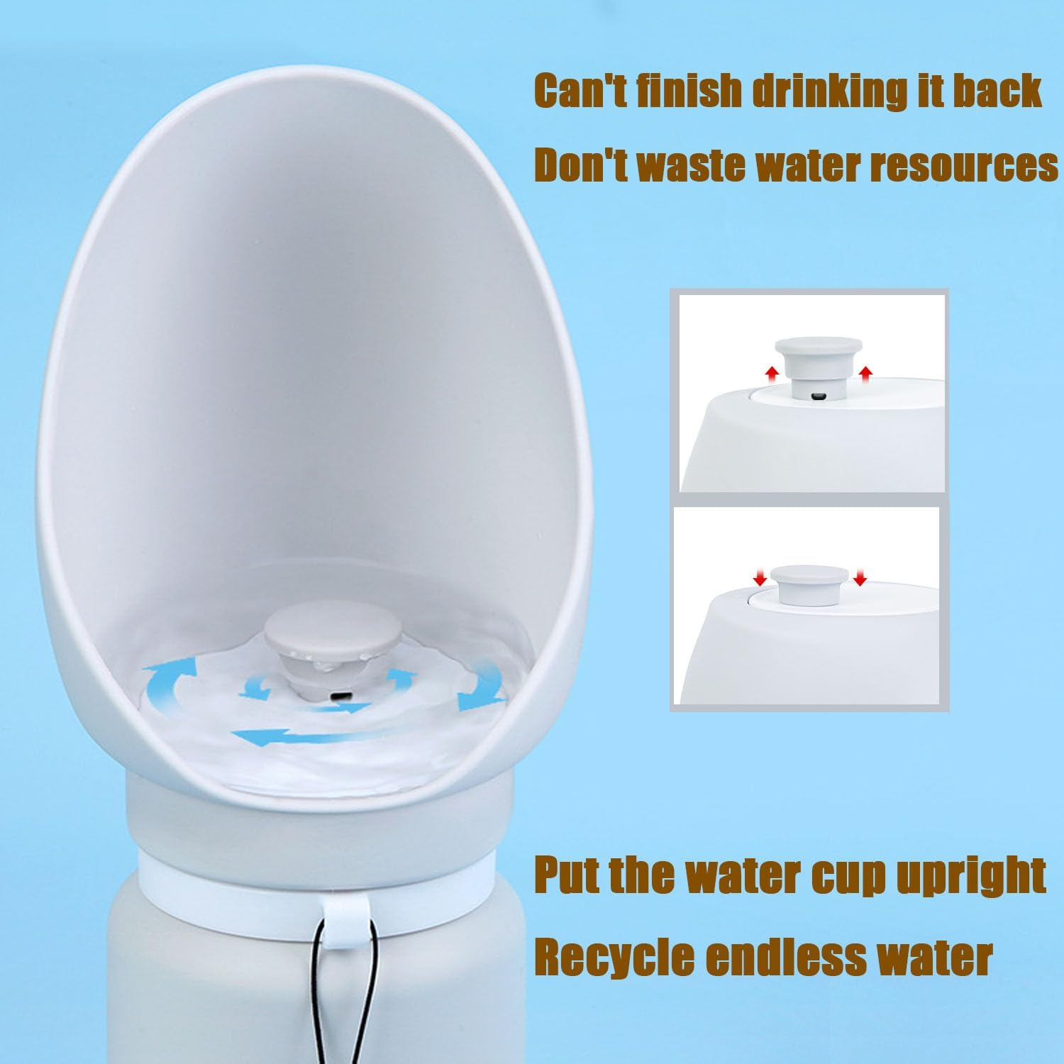 Shengsenfu 18.6 Oz Pet Cat Dog Water Bottle Portable Soft Silicone Leak Proof Foldable, Easy to Clean Dog Drinking Dispenser, Walking Hiking Camping Beach, Travel with Lead Leash Accessory, Dogs Cats image number 3