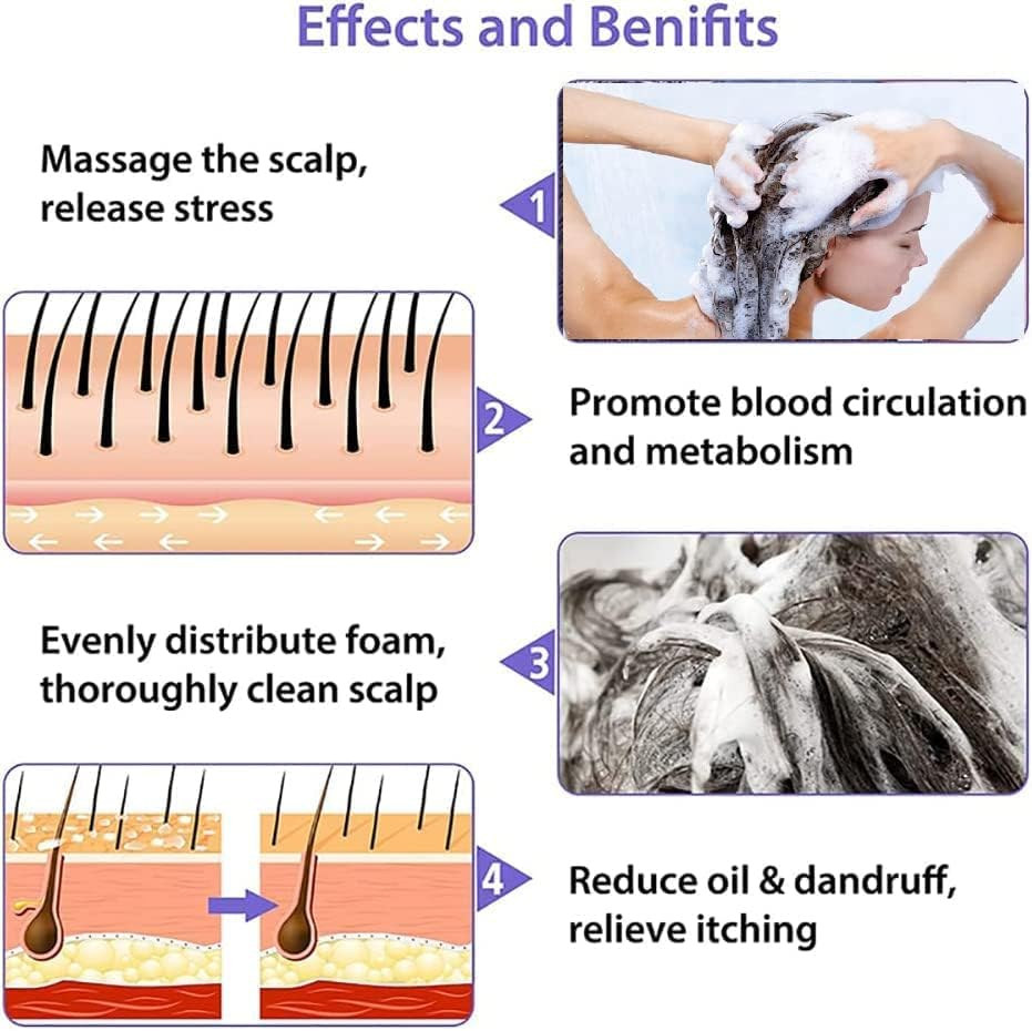 Heatunk Shower Scalp Massager Shampoo Brush: Hair Growth, Dandruff Removal, Stress Relief - Soft Silicone Bristles, Perfect for Thick Curly Hair - Abs+Tpe+Silica Gel Construction image number 6