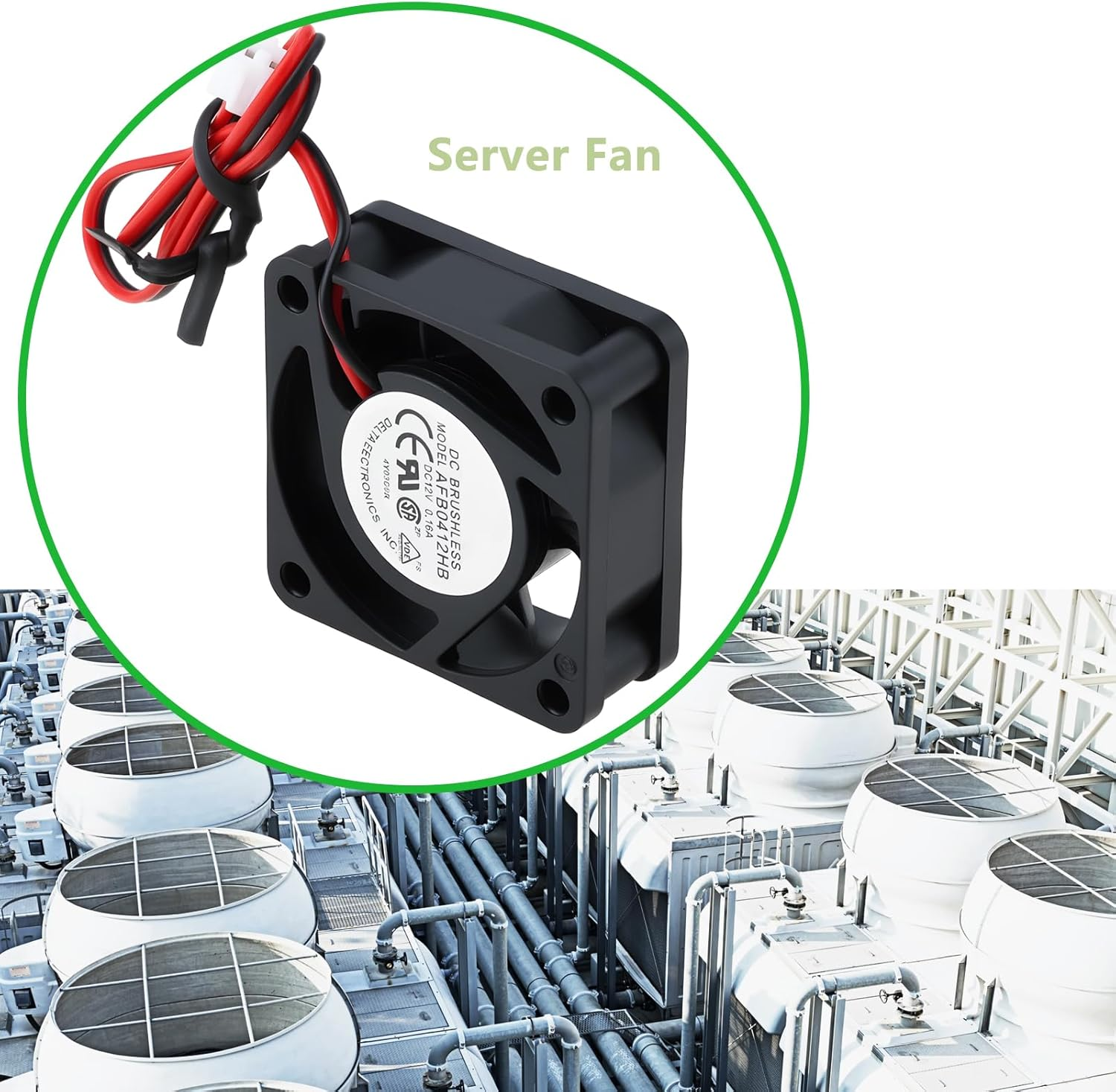 SING F LTD 2-Pin 12V DC Axial Ball Bearing Server Fan AFB0412HB 40X15Mm for Industrial Cooling Applications image number 1