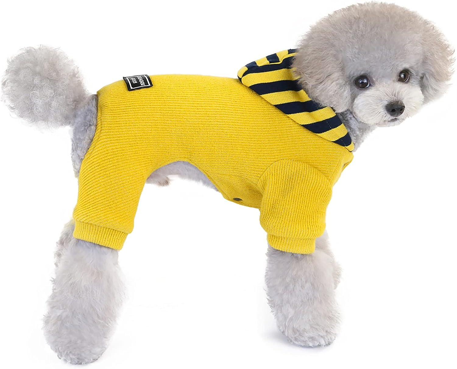 Dog Sweater Dog Clothes Fleece Dog Woolen Sweater Winter Warm Sweat Shirt 4 Legs Jumpsuit Simple Hoodie Fleece Sweater for Small Dog Medium Dog Cat Yellow S