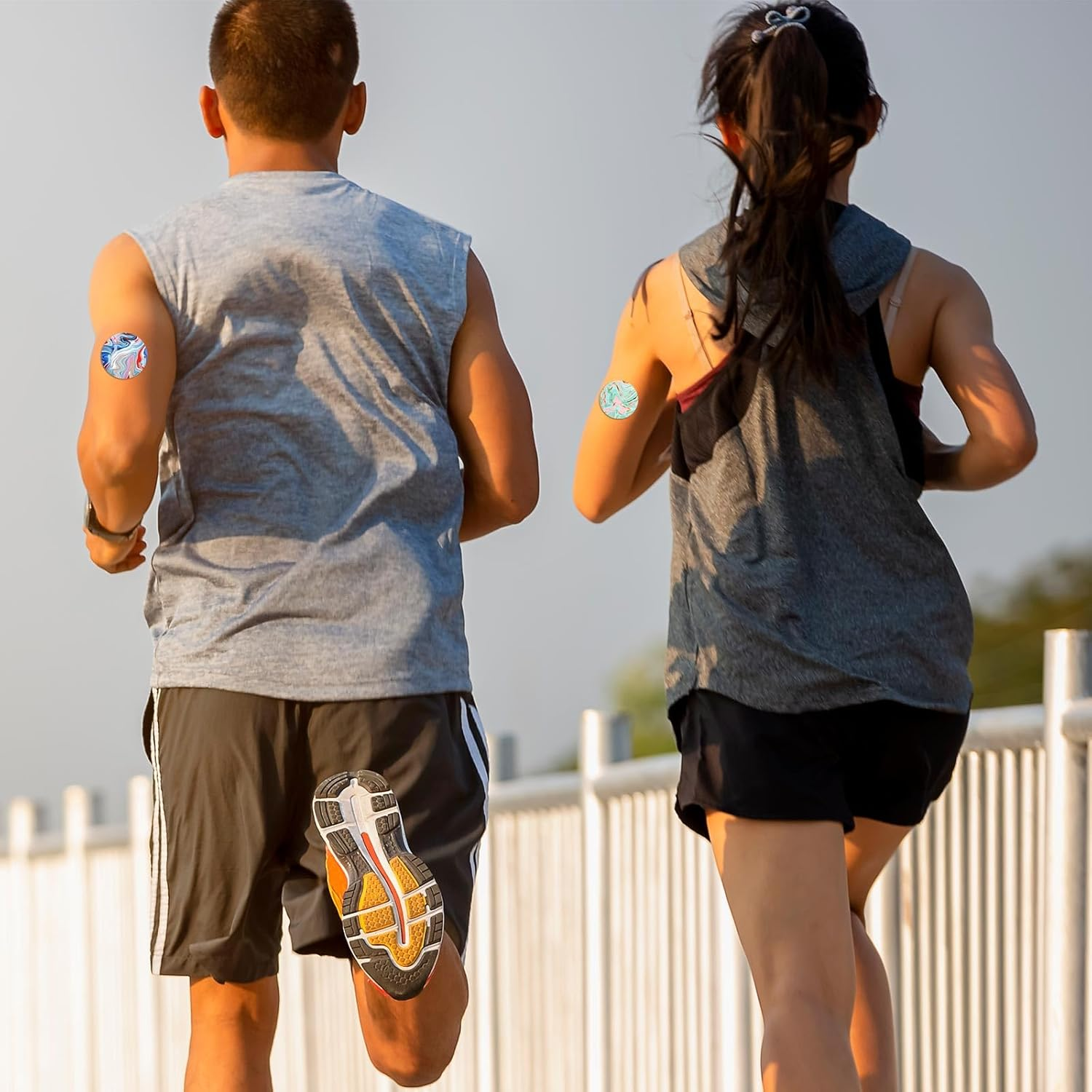 10Pcs Sensor Covers for Libre 2/3, Breathable Adhesive Patches Waterproof CGM Overpatch Tape Sensor Stickers for Libre Accessories (Marble Gradient, 5 Styles) image number 5