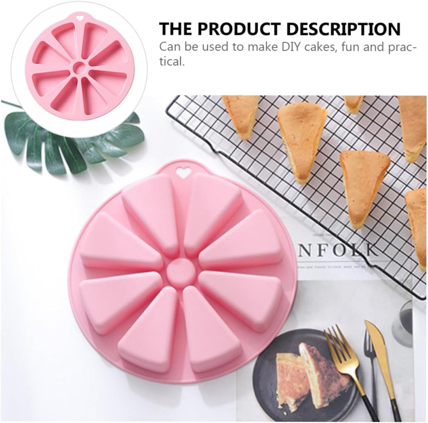 Lyfengdeam Bakeware Molds Cake Pan Silicone Cake Mold Pudding Triangle Cakes Mould Muffin Baking Tools Fondant Cake Molds 8 Silicone Baking Mold Non-Stick Bakeware Pan Baking Gadget image number 6