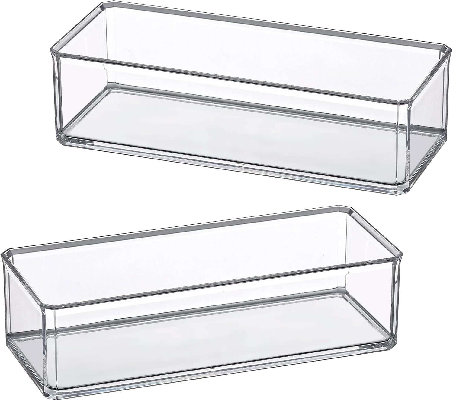 2-Pack Transparent Plastic Lipstick Holder, Perfect Bathroom Vanity Storage Solution for Lipsticks, Nail Polishes, and More (Transparent, One Size) image number 3