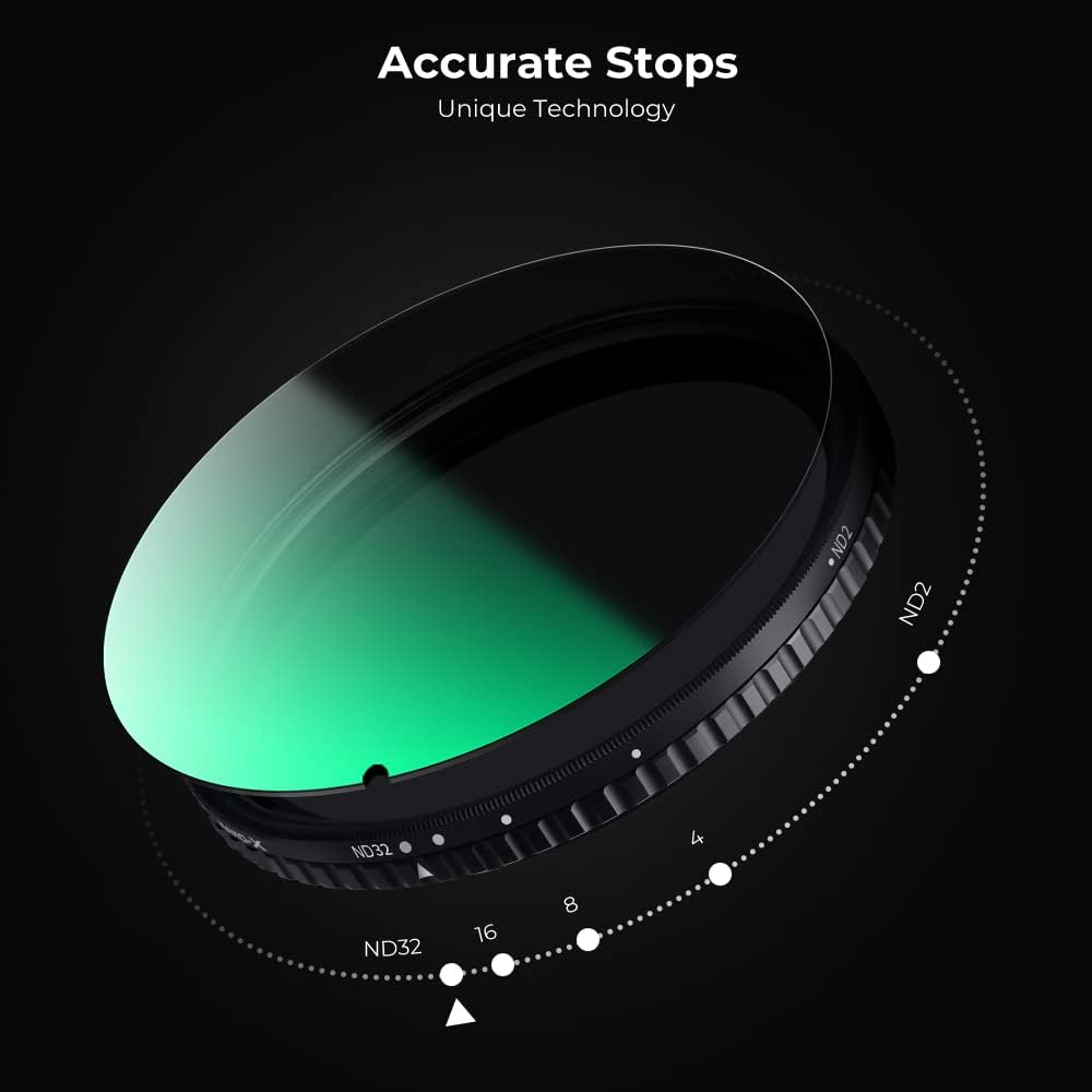 K&F CONCEPT 46Mm Variable ND Filter Adjustable Fader Neutral Density ND2 - ND32 Filter, HD Waterproof Scratch Resistant NO X Cross 28-Layer Coatings (Nano-X Series) image number 6