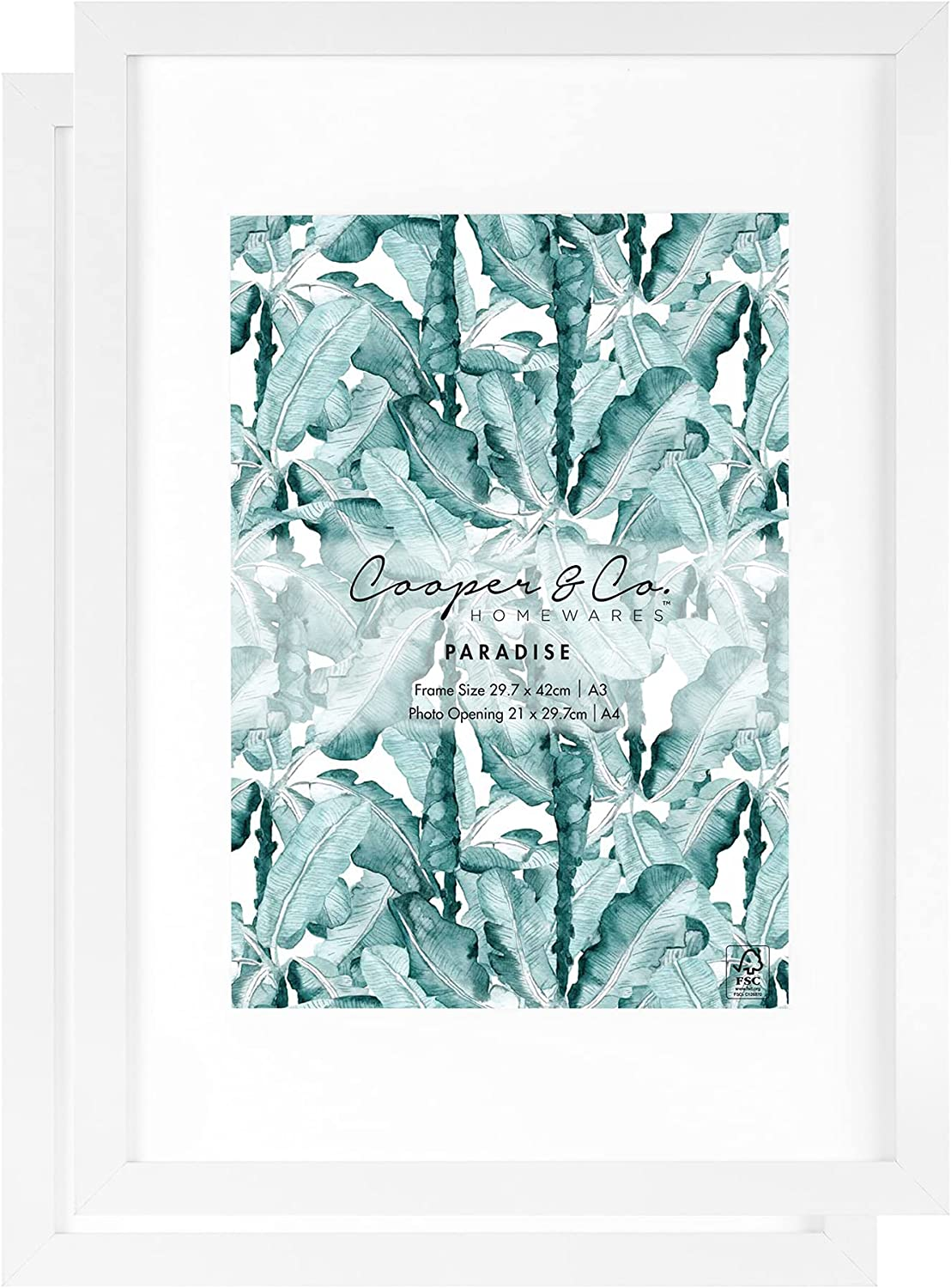 Cooper & Co Set of 2 21X29.7Cm Oak Premium Paradise Wooden Photo Frame