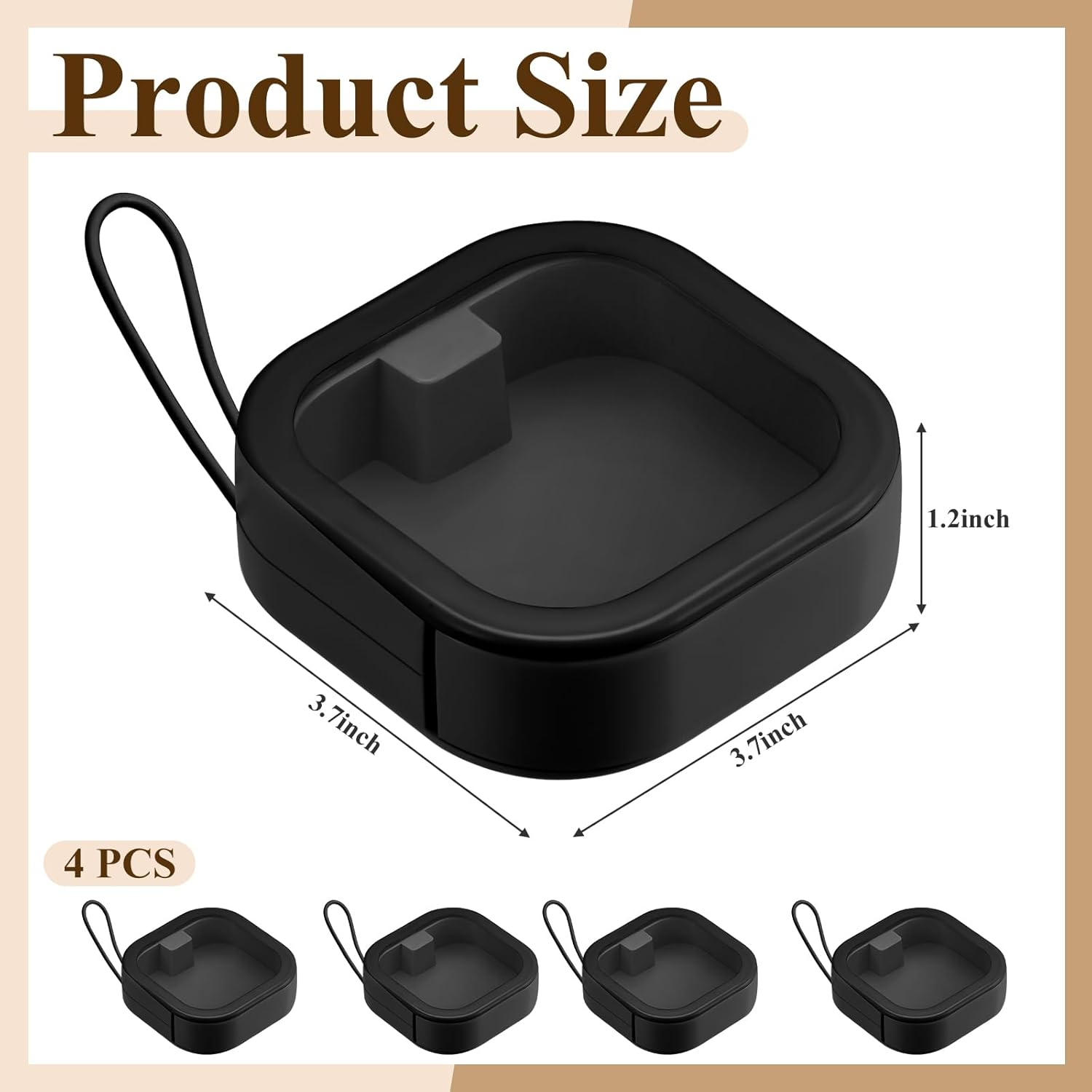 Kathfly 4 Pcs Black Hair Tie Organizer Portable Hair Accessory Storage Containers Stackable Tie Bobby Pin Holder Home Cotton Swab Dispenser Accessories Jewelry Organizer Box image number 4