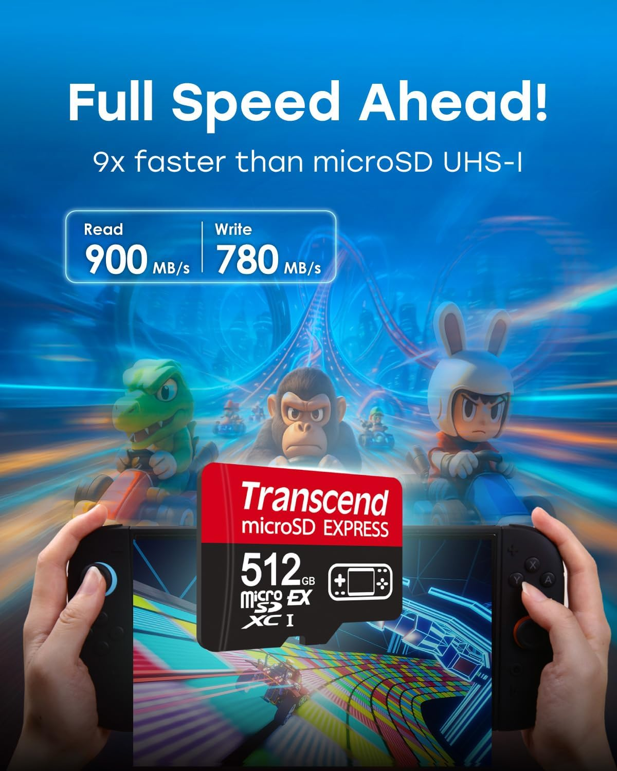 Transcend USD710 512GB Microsd Express Card, up to 900Mb/S, for Nintendo Switch 2/AR VR Devices, 4K 8K UHD Video Memory Card for ROG Ally/Steam Deck/Msi Claw/Gopro/Insta360/Dji/Drone, A1 V30, UHS-I U3 image number 5