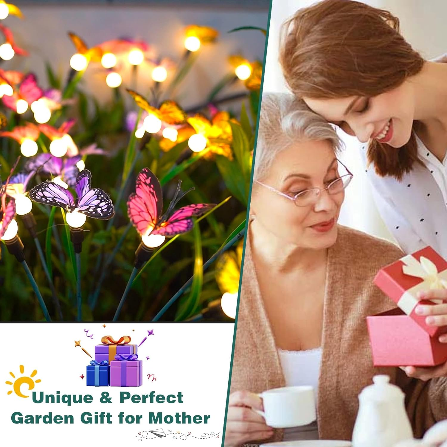 DGS TRADING Solar Garden Lights - Newest Swaying Butterfly Light, Swaying in the Wind, Solar Outdoor Lights, Yard Patio Pathway Decoration, High Flexibility Iron Wire & Realistic Butterflies (4 Pack) image number 1