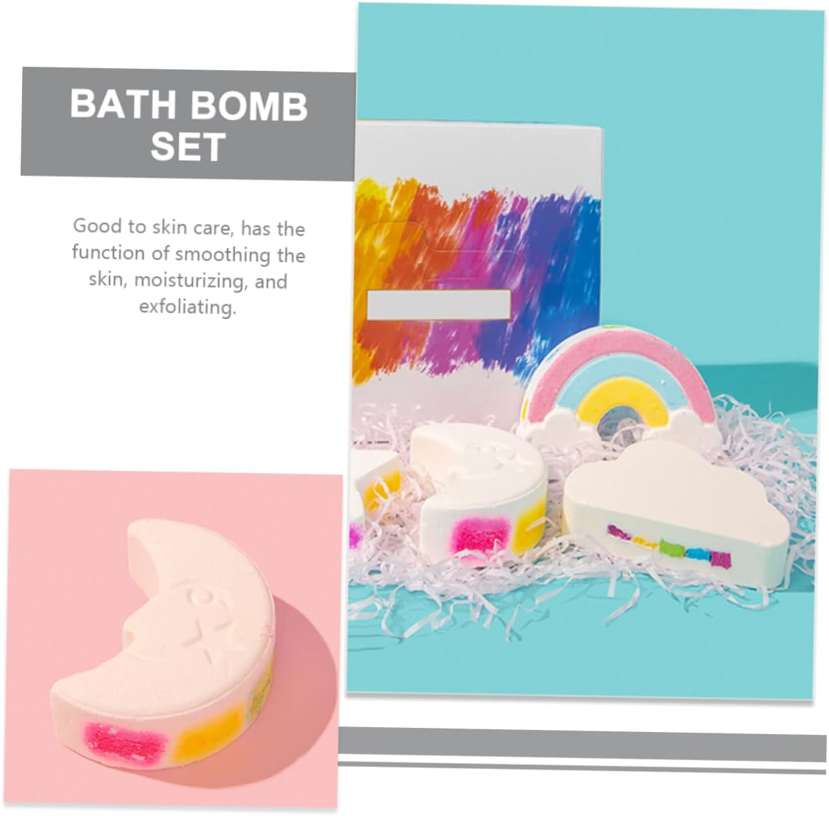FOMIYES 4Pcs Rainbow Bath Salt Essential Oil for Exfoliating and Moisturizing Skin For image number 5